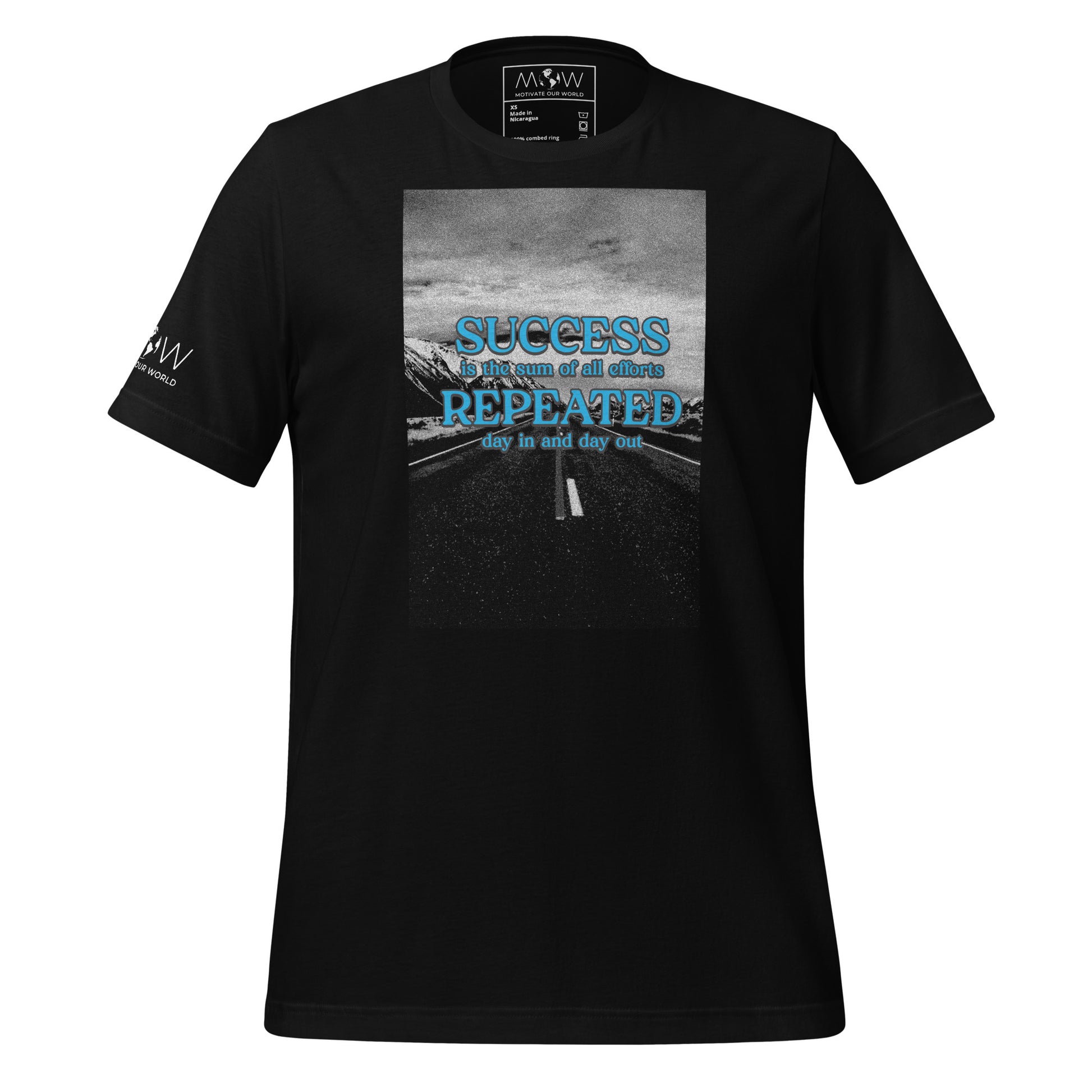 Success Repeated Men's Motivational Black T-Shirt