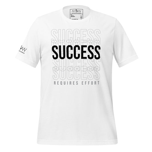 Success Requires Effort Men's Motivational White T-Shirt