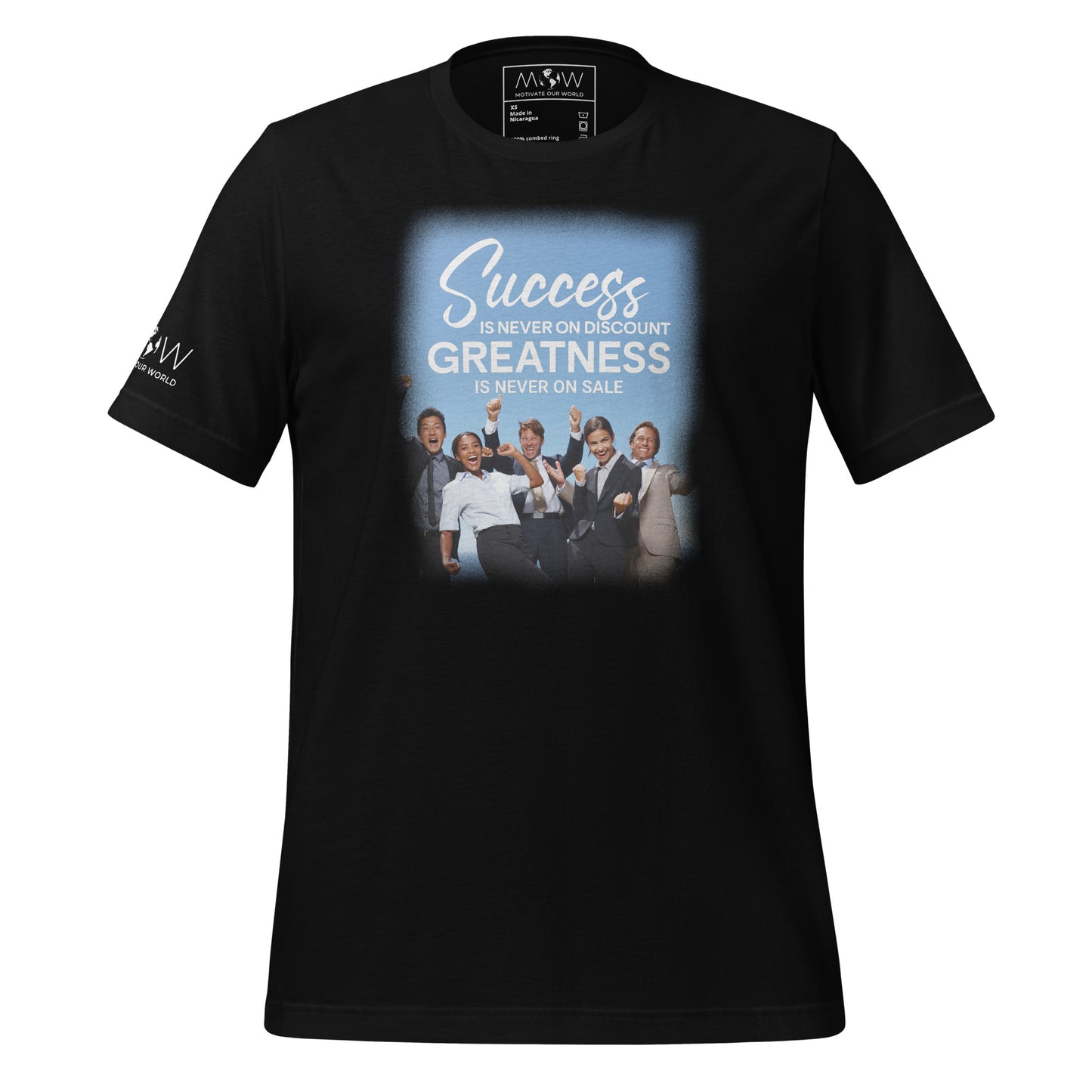 Success is Never on Discount Men's Motivational Black T-Shirt