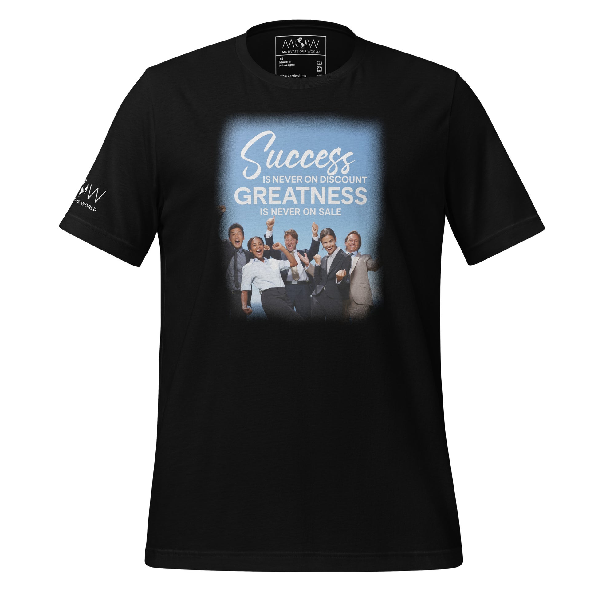 Success is Never on Discount Men's Motivational Black T-Shirt