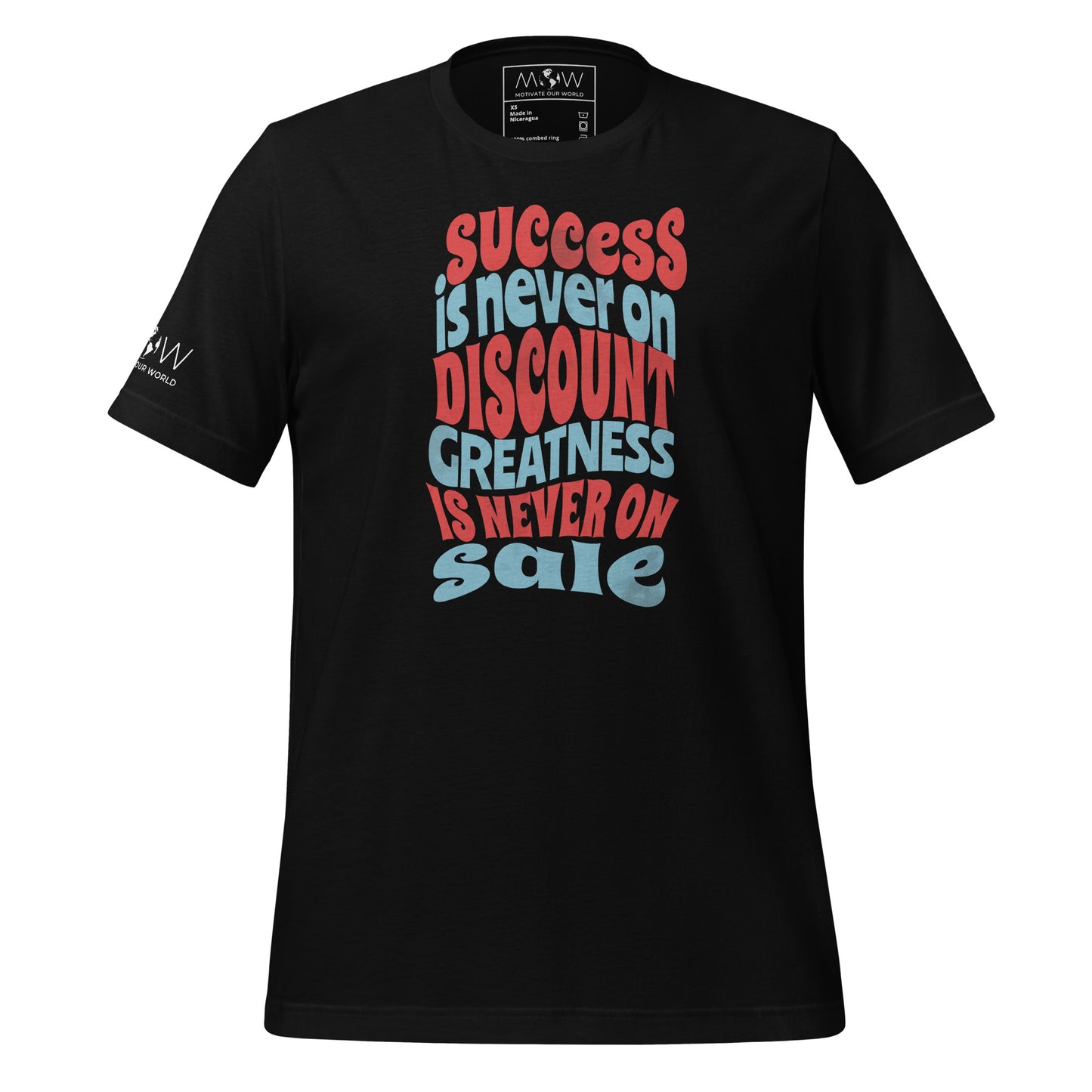 Success is Never on Discount Men's Motivational Black T-Shirt