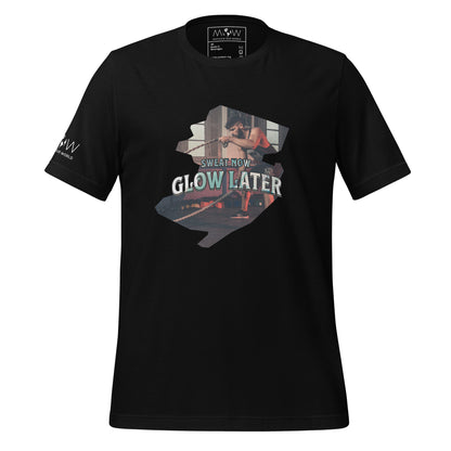 Sweat Now, Glow Later Men's Motivational Black T-Shirt