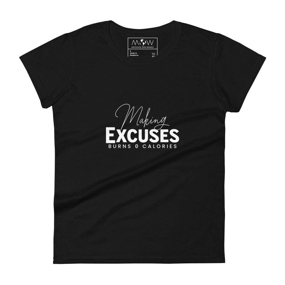 Sweat Now, Shine Later Women’s Motivational Black T-Shirt
