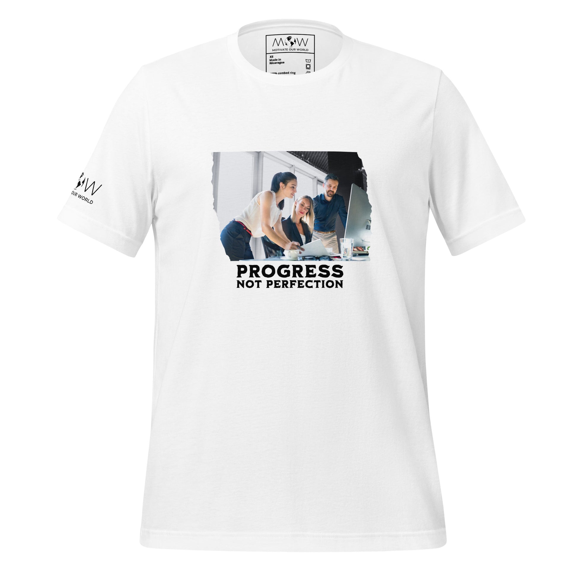 TEAMWORK IN ACTION Men's Motivational White T-Shirt