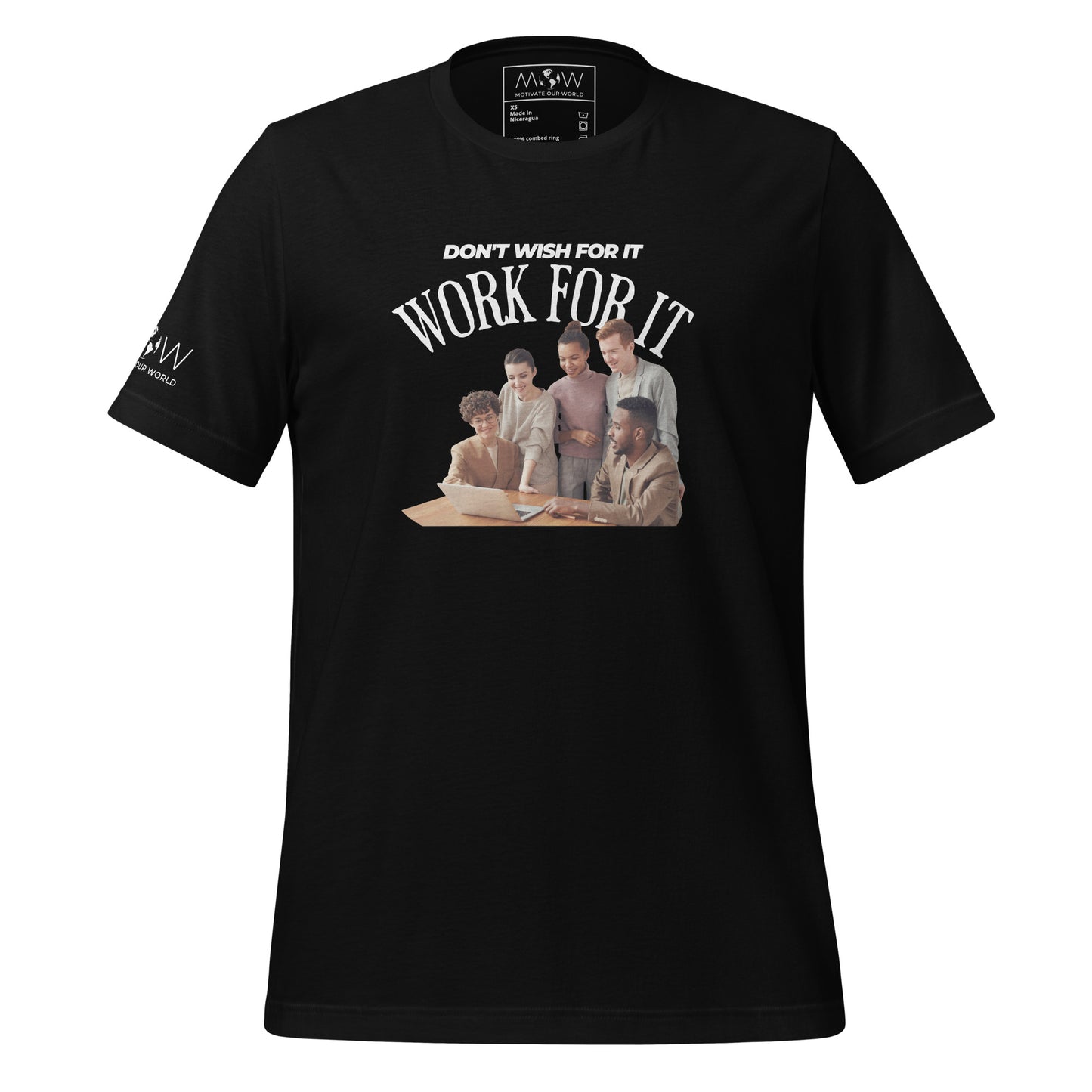 TEAMWORK MAKES THE DREAM WORK Men's Motivational Black T-Shirt
