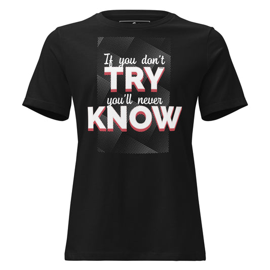 Take the Leap Black Motivational Women’s T-Shirt