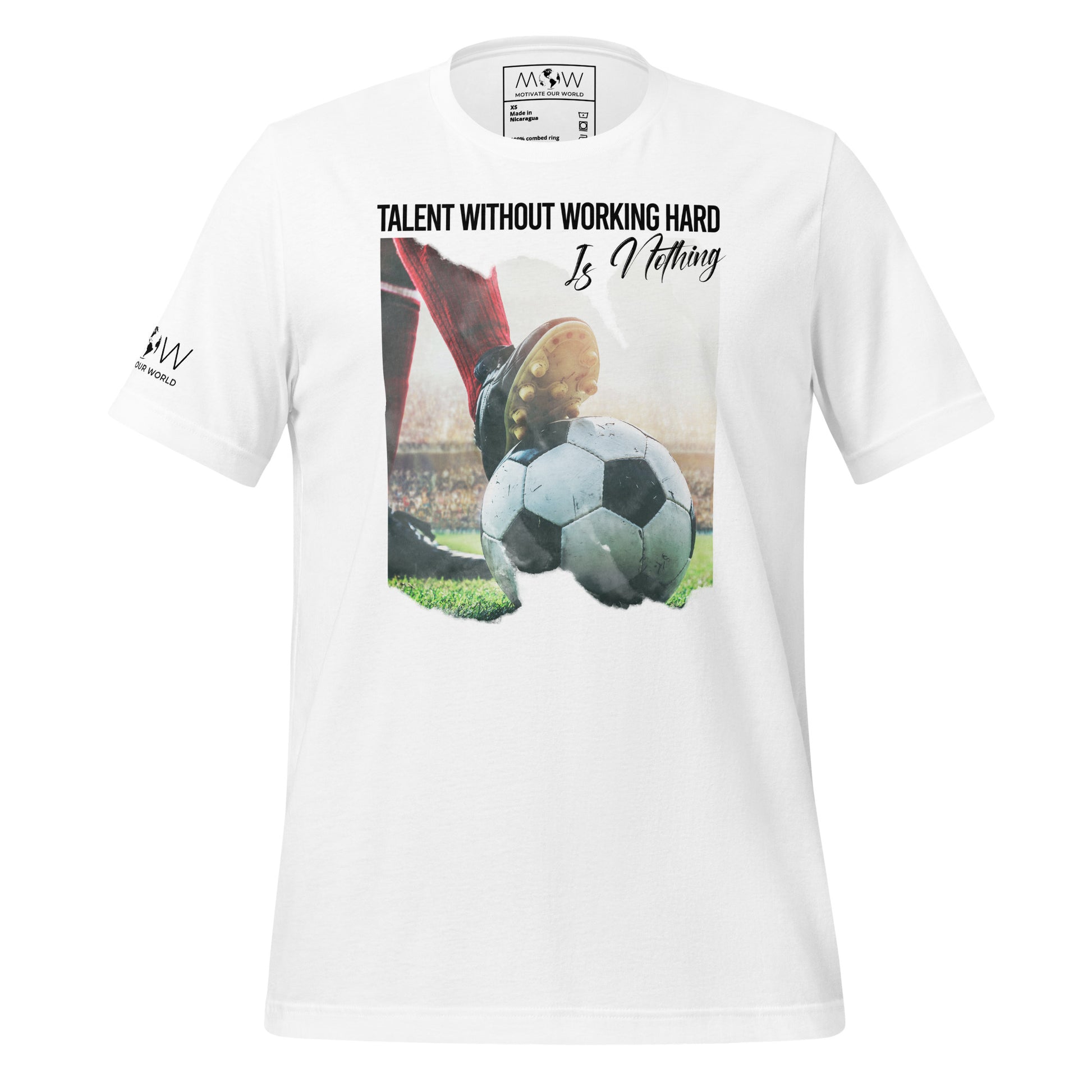Talent Without Hard Work Soccer Action Men's Motivational White T-Shirt