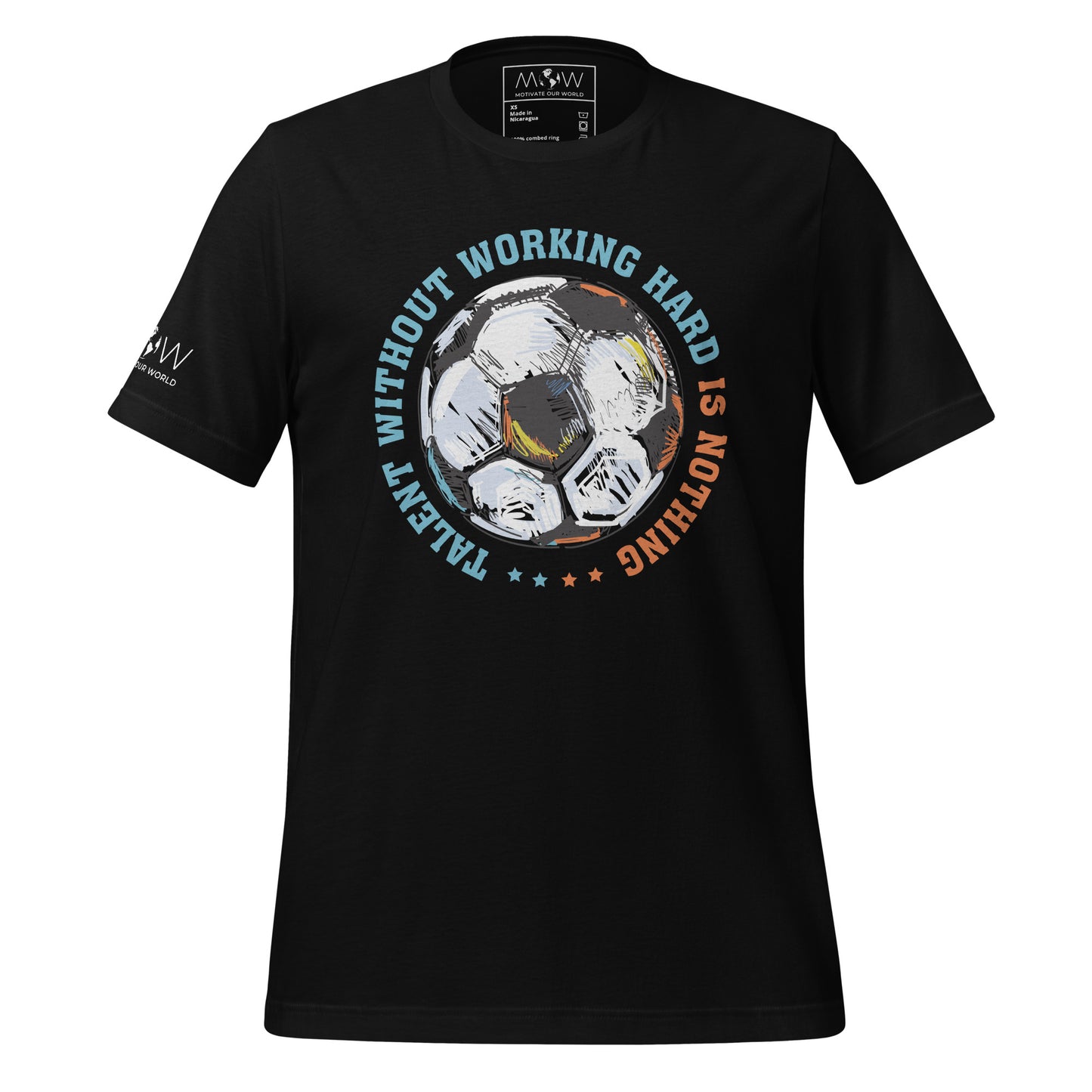 Talent Without Hard Work Soccer Circle Men's Motivational Black T-Shirt