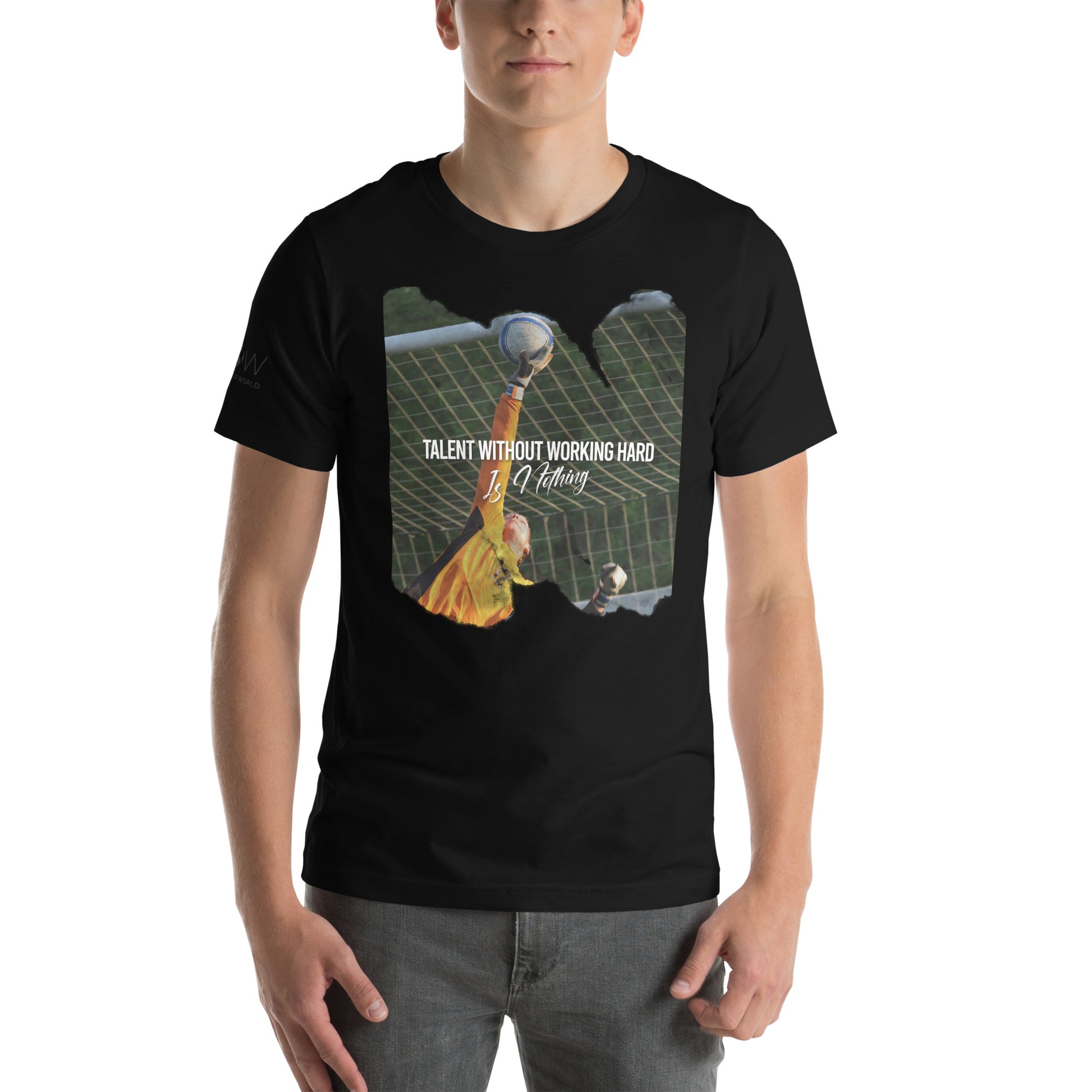 Talent Without Hard Work Soccer Goalkeeper Men's Motivational Black T-Shirt