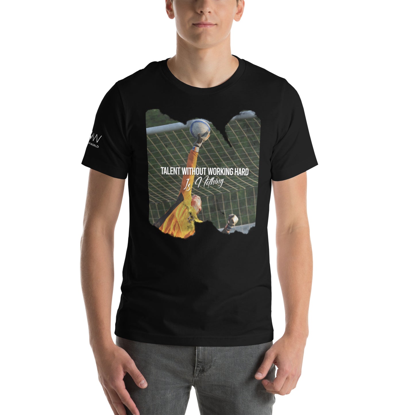 Talent Without Hard Work Soccer Goalkeeper Men's Motivational Black T-Shirt
