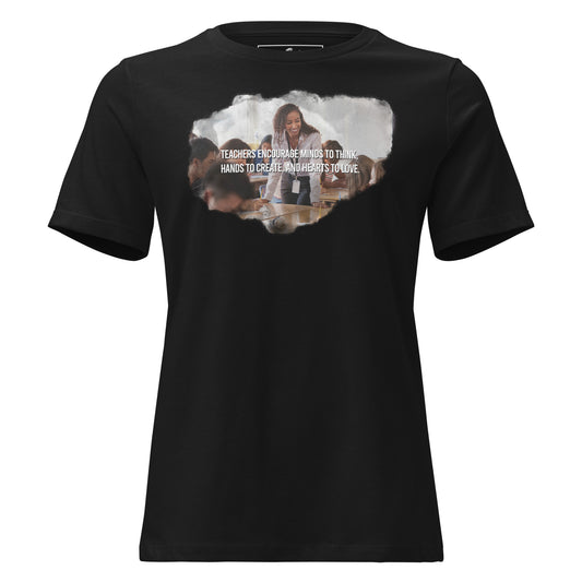 Teachers Encourage Minds - Classroom Edition Black Motivational Women’s T-Shirt