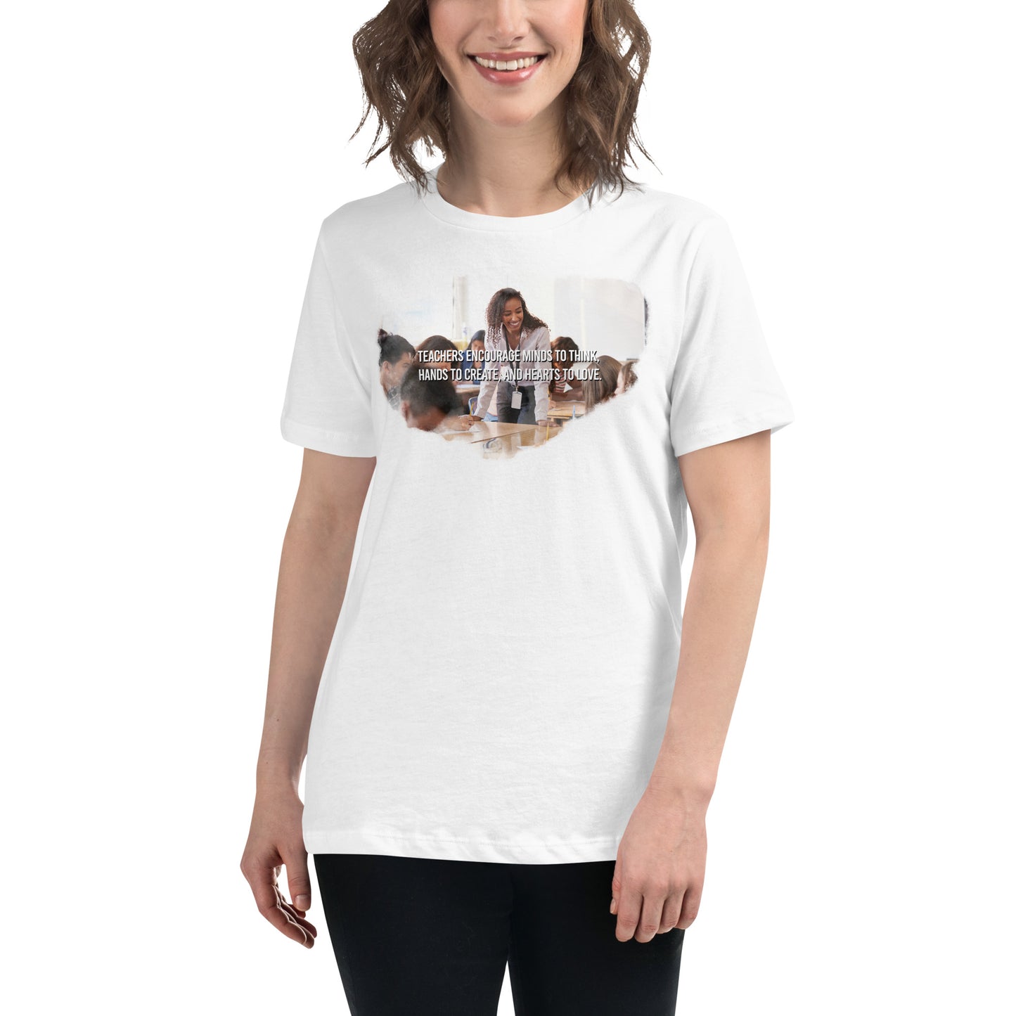 Teachers Encourage Minds - Classroom Edition White Motivational Women’s T-Shirt Lifestyle