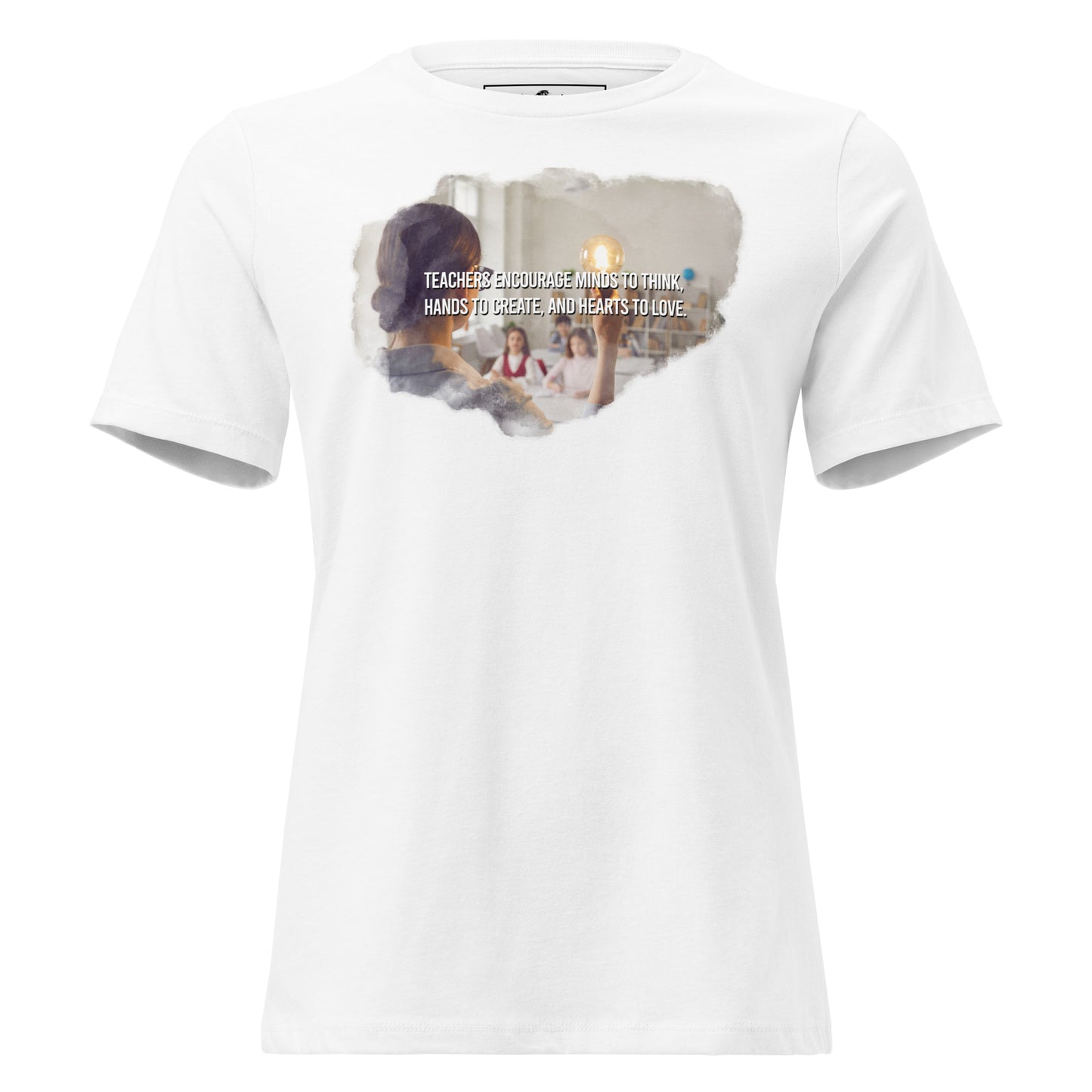 Teachers Encourage Minds - Lightbulb Edition White Motivational Women’s T-Shirt