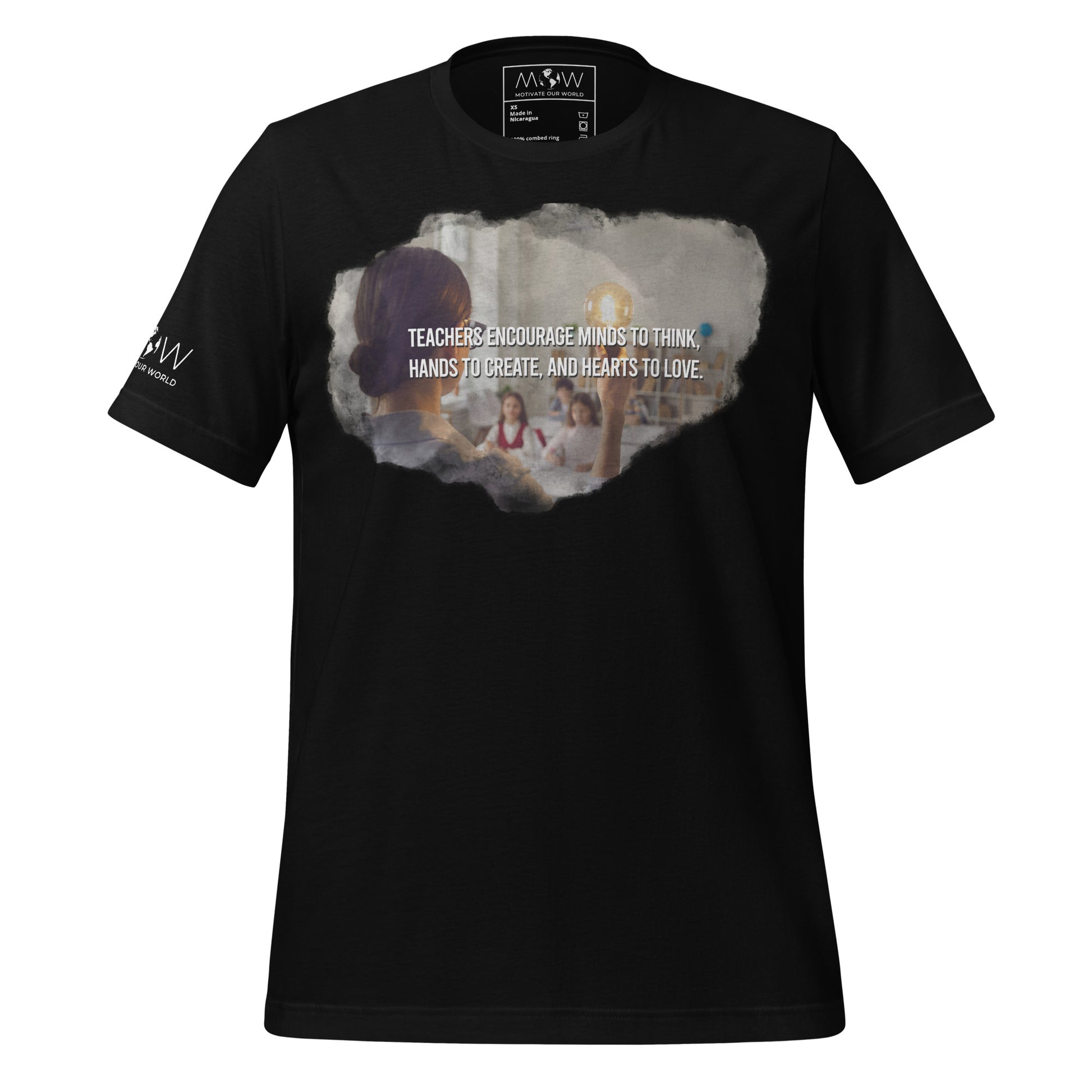 Teachers Encourage Minds, Hands, and Hearts - Classroom Edition Black Motivational Men's T-Shirt