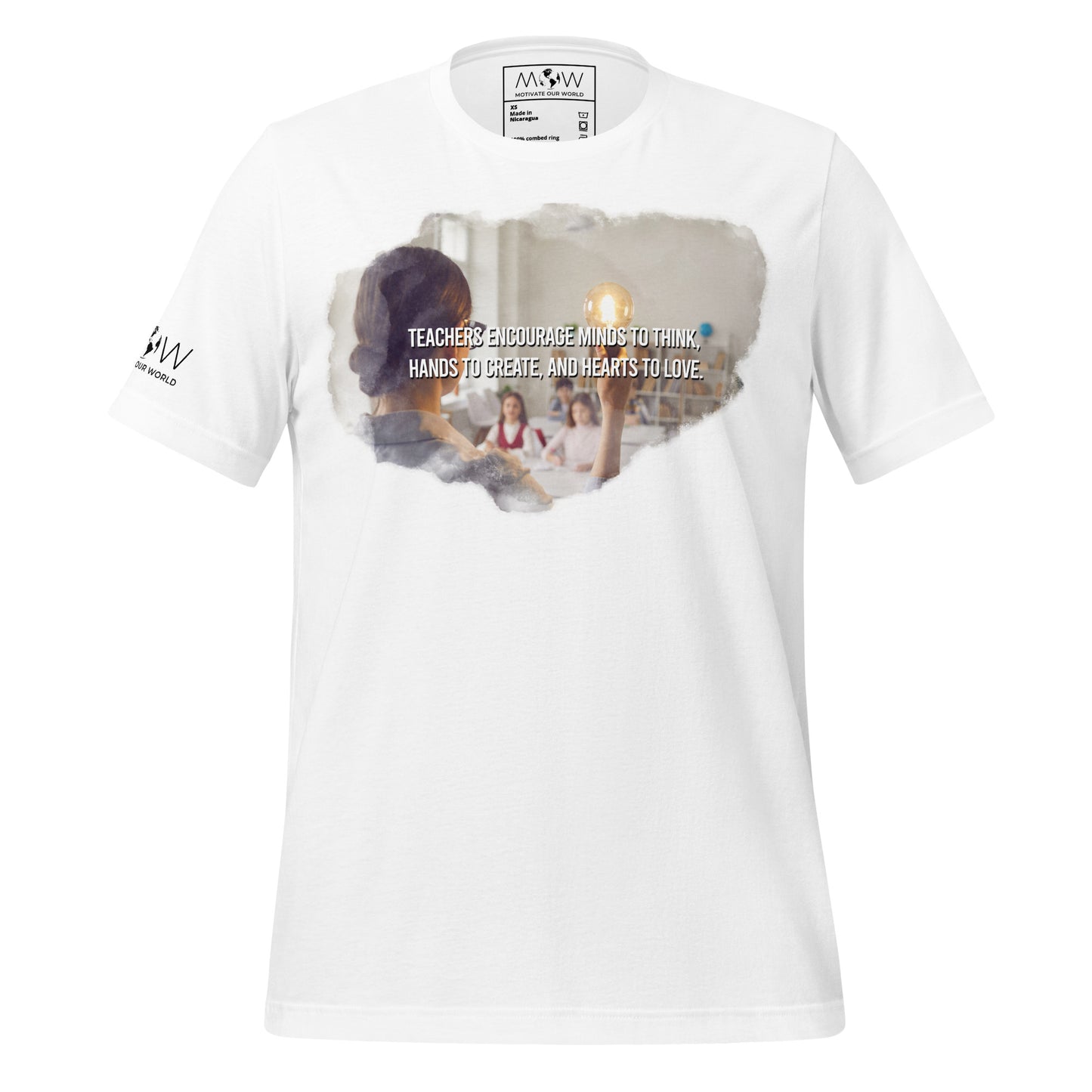 Teachers Encourage Minds, Hands, and Hearts - Classroom Edition White Motivational Men's T-Shirt