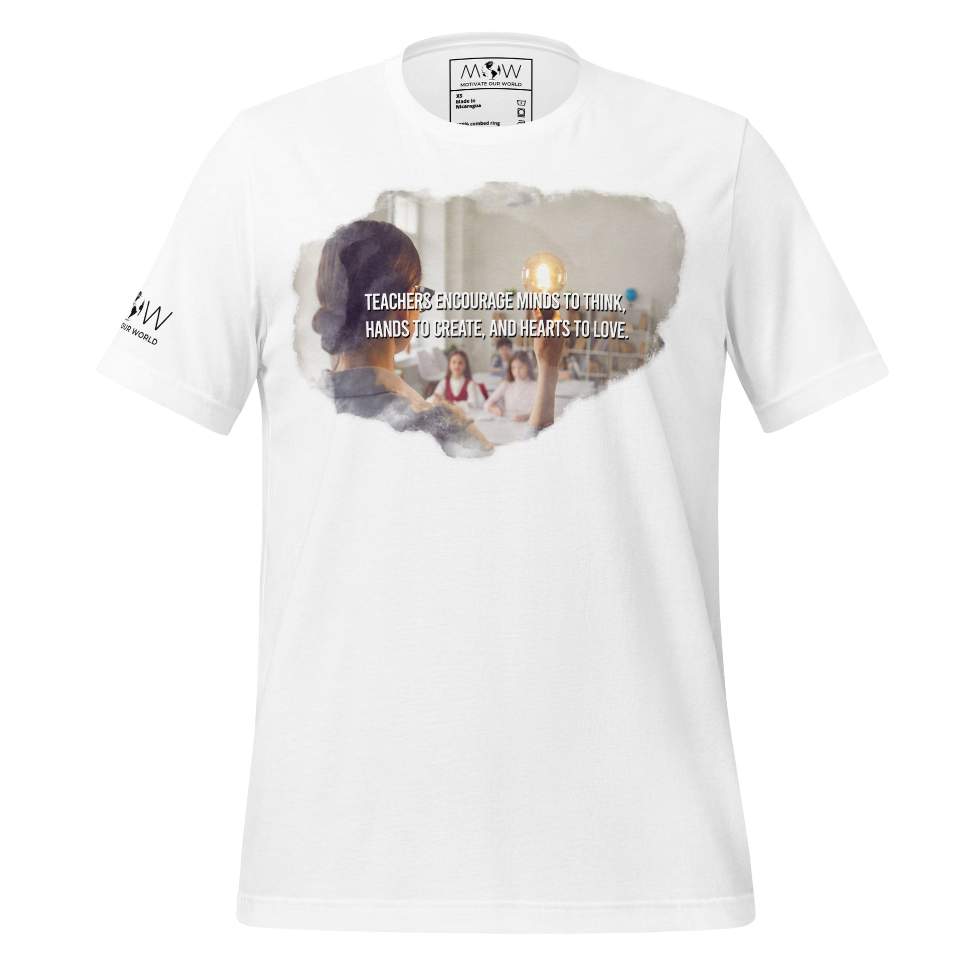 Teachers Encourage Minds, Hands, and Hearts - Classroom Edition White Motivational Men's T-Shirt