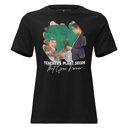 Teachers Plant Seeds - Classroom Edition Black Motivational Women’s T-Shirt