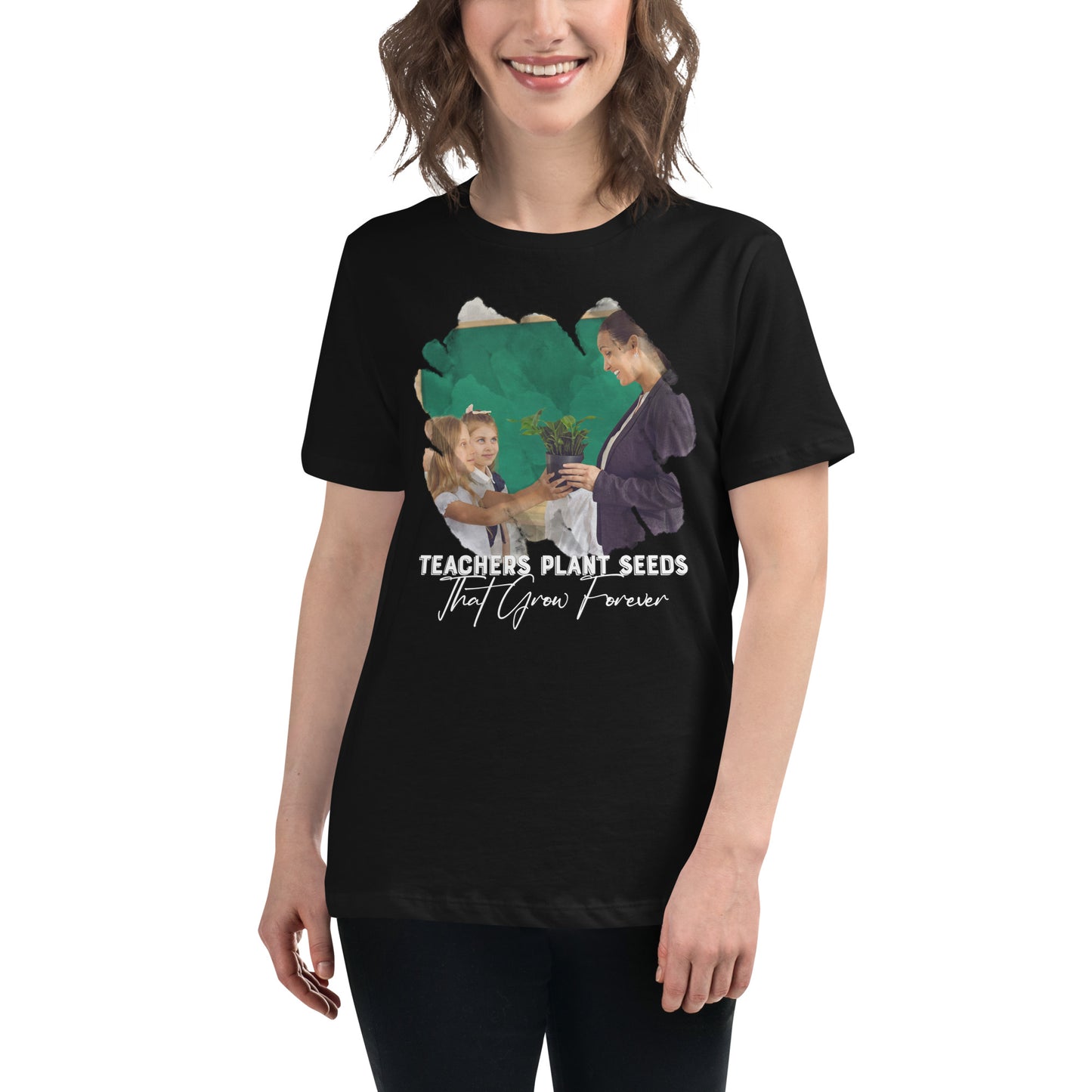 Teachers Plant Seeds - Classroom Edition Black Motivational Women’s T-Shirt Lifestyle