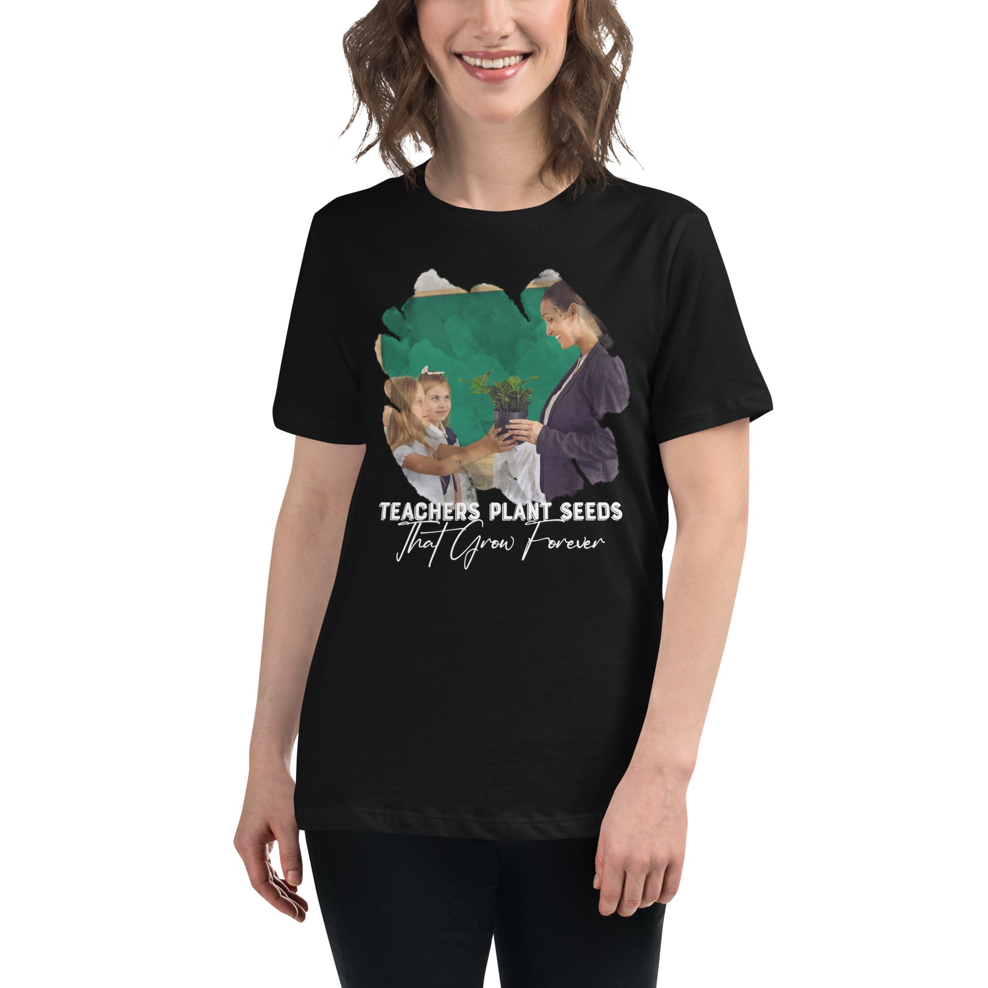 Teachers Plant Seeds - Classroom Edition Black Motivational Women’s T-Shirt Lifestyle