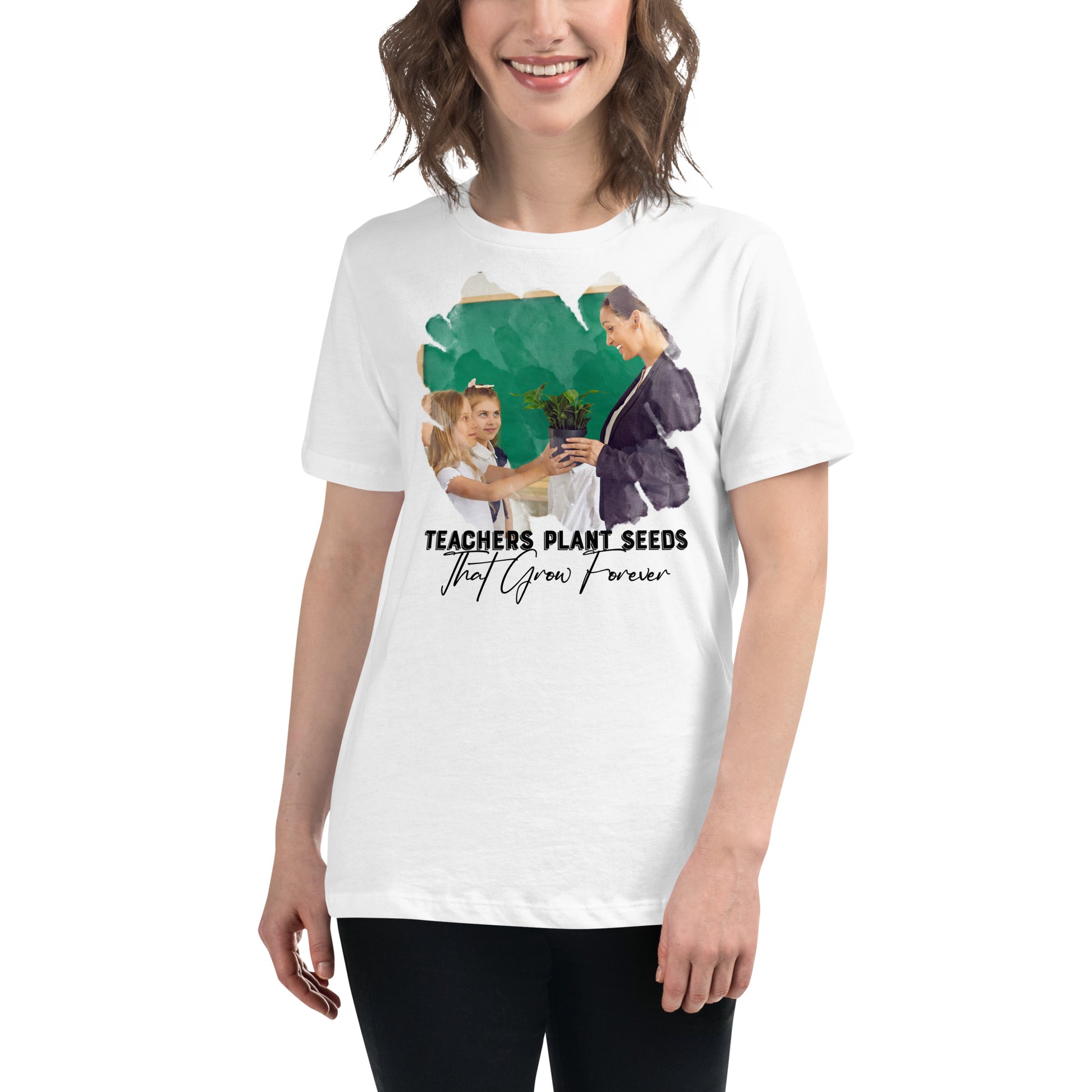 Teachers Plant Seeds - Classroom Edition White Motivational Women’s T-Shirt Lifestyle