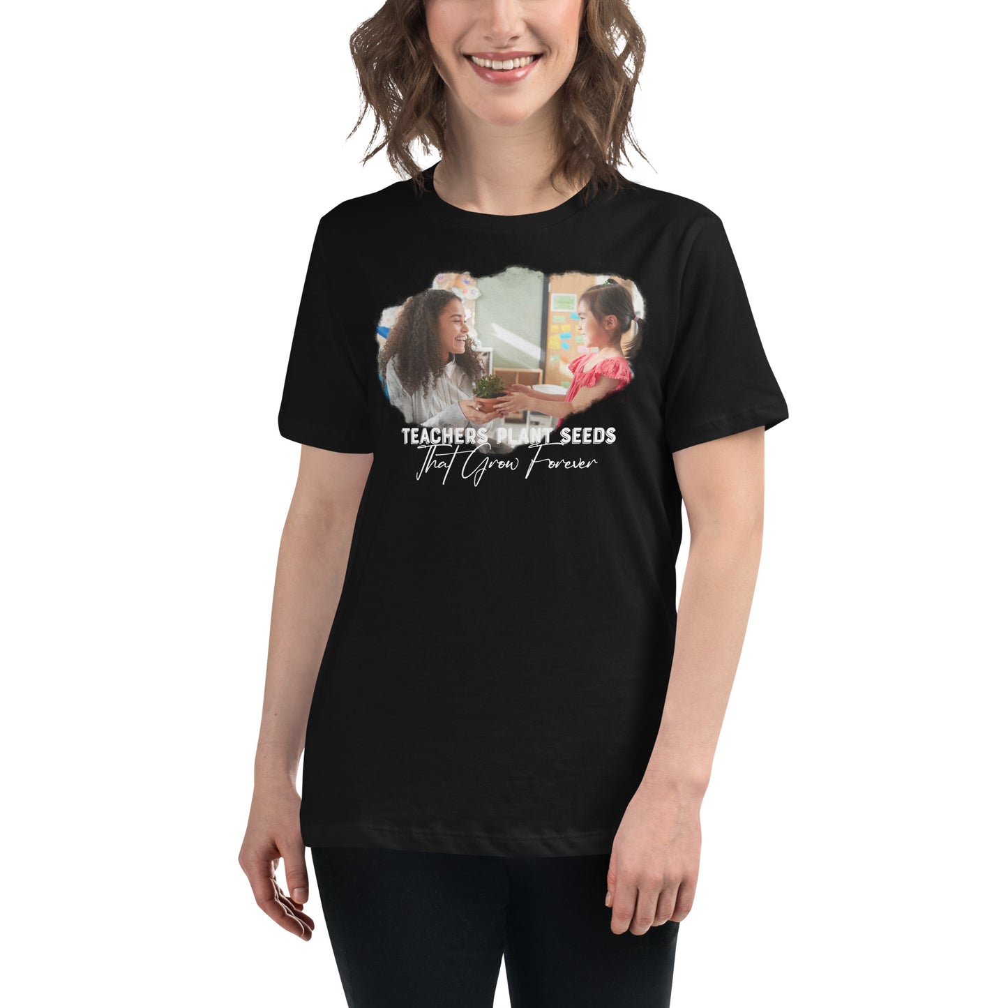 Teachers Plant Seeds Student Gift Black Motivational Women’s T-Shirt Lifestyle