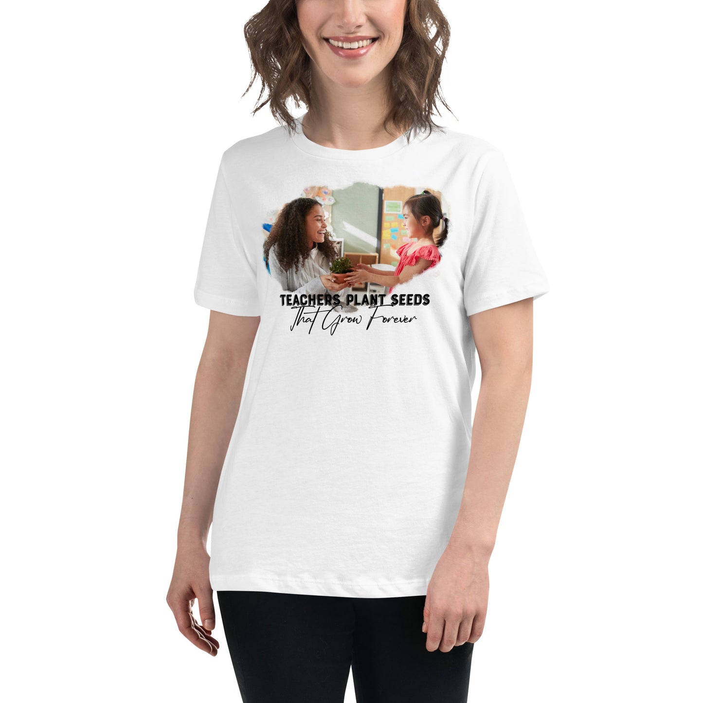 Teachers Plant Seeds Student Gift White Motivational Women’s T-Shirt Lifestyle