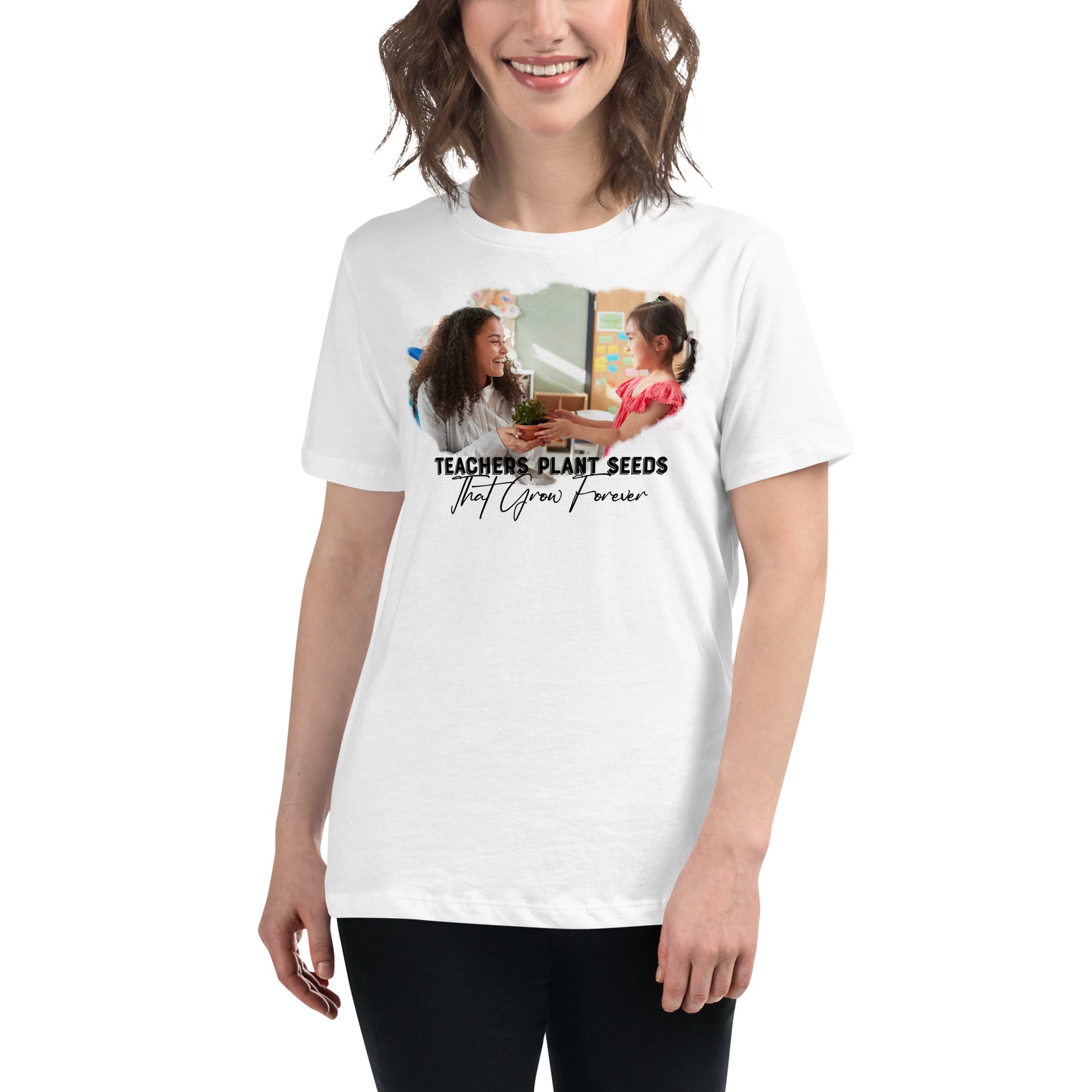 Teachers Plant Seeds Student Gift White Motivational Women’s T-Shirt Lifestyle