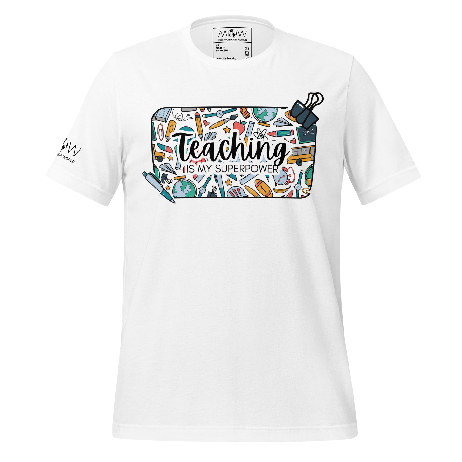 Teaching Is My Superpower Men's Motivational White T-Shirt