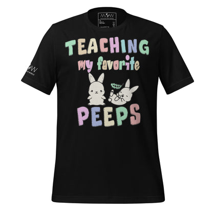Teaching My Favorite Peeps Men's Motivational Black T-Shirt