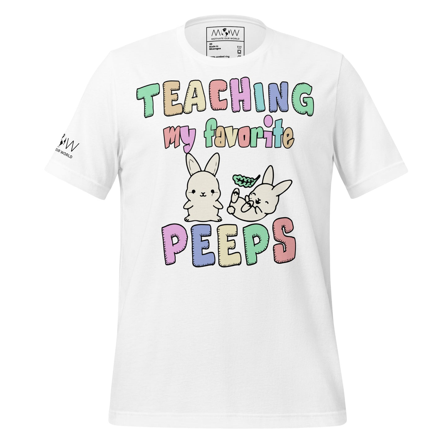 Teaching My Favorite Peeps Men's Motivational White T-Shirt