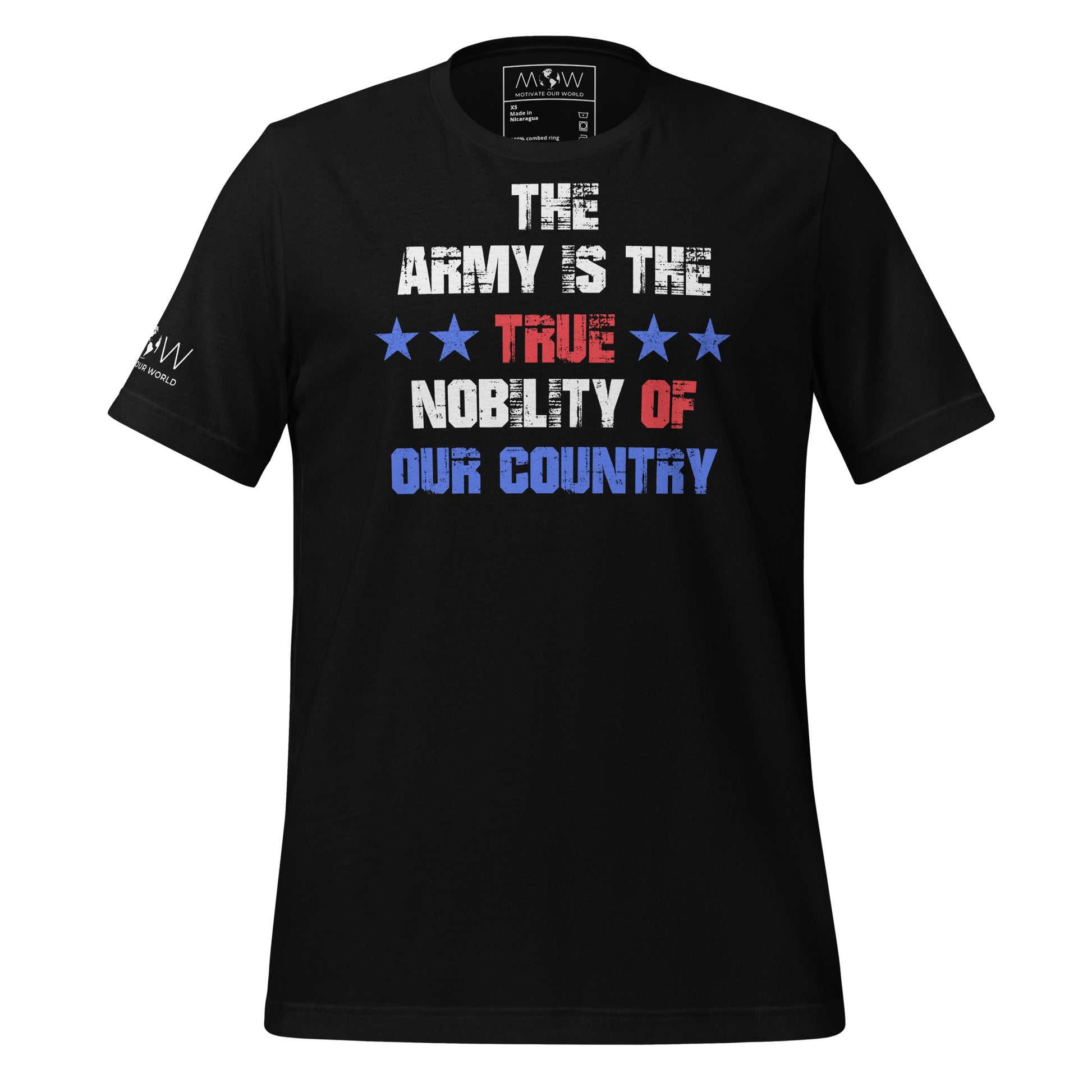 The Army is the True Nobility of Our Country Men's Motivational Black T-Shirt