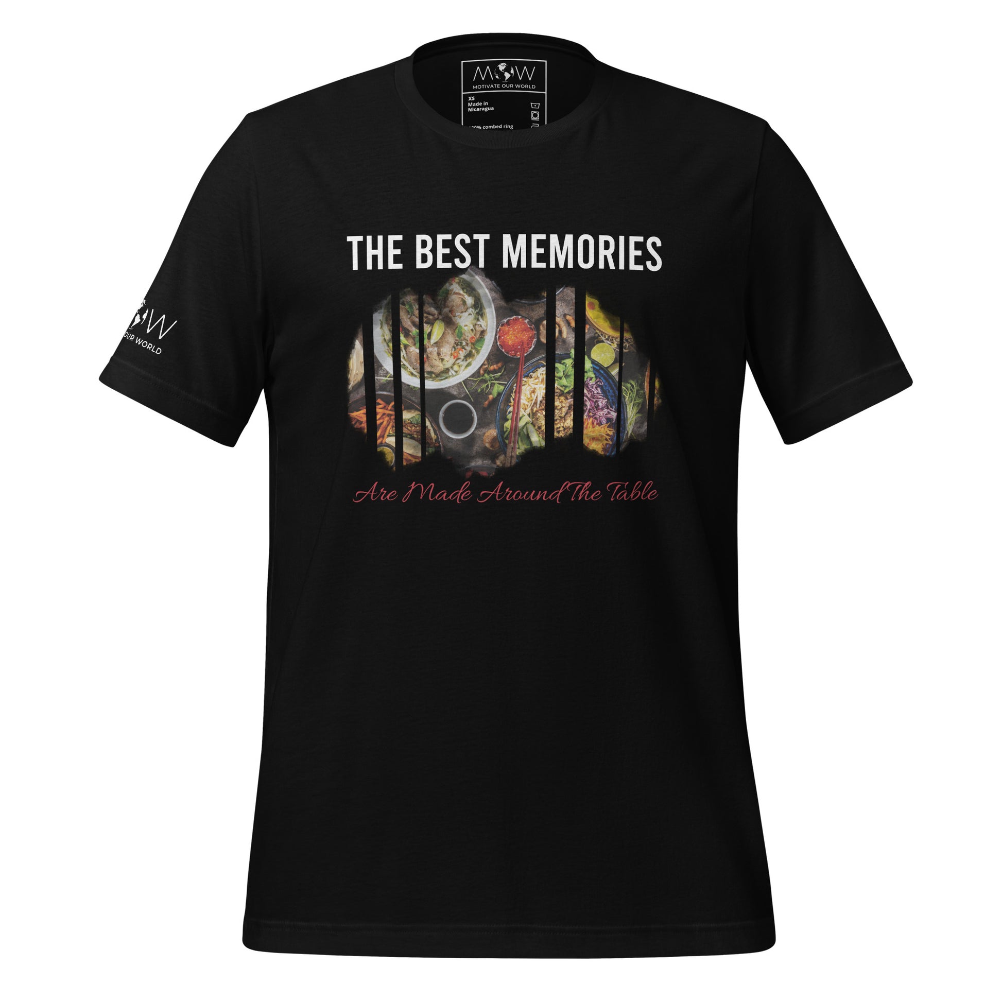 "The Best Memories Are Made Around the Table" Men's Motivational Black T-Shirt