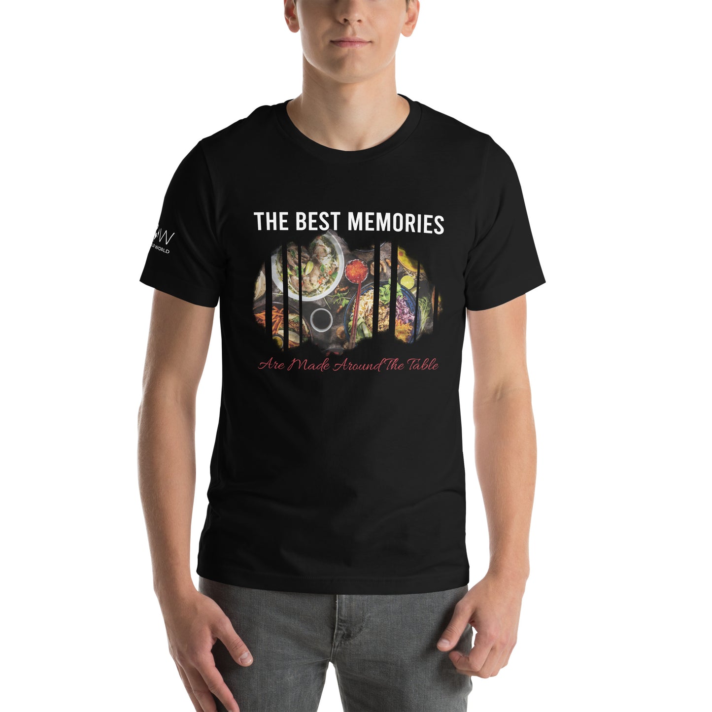 "The Best Memories Are Made Around the Table" Men's Motivational Black T-Shirt