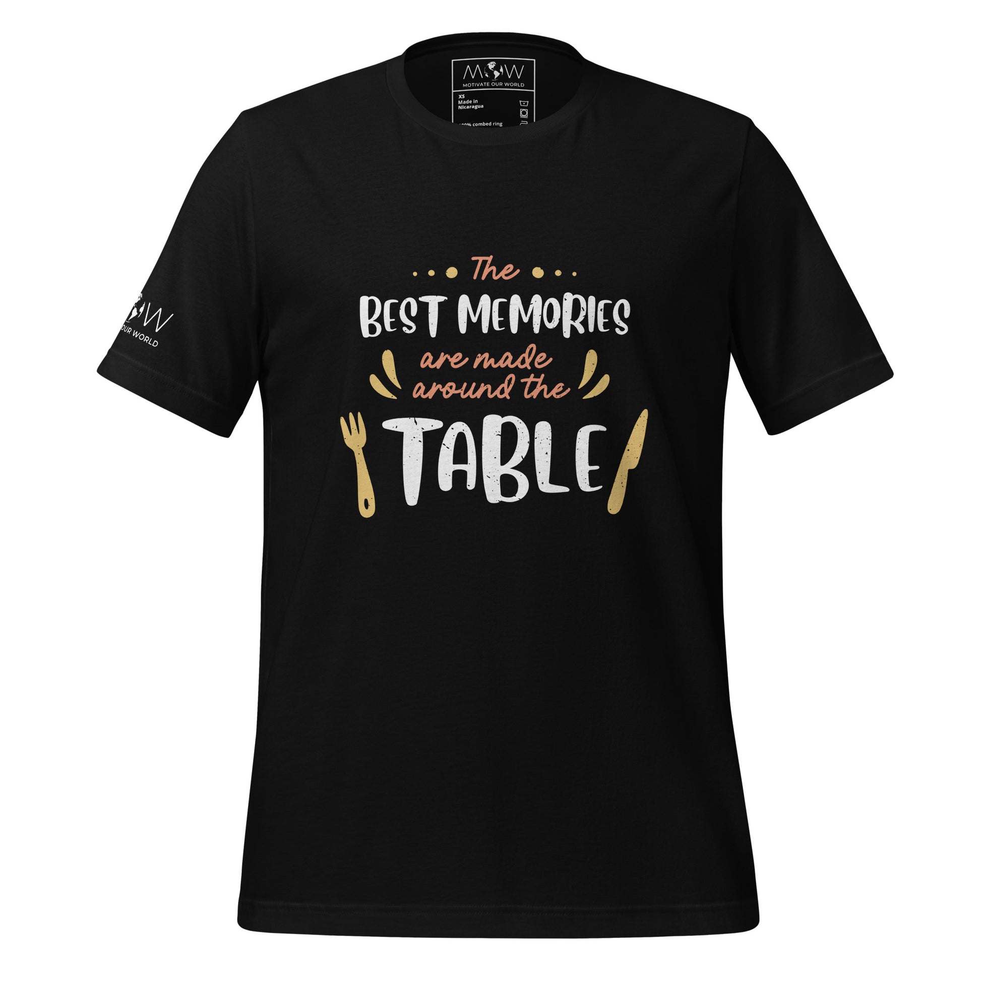 "The Best Memories Are Made Around the Table" Men's Motivational Black T-Shirt