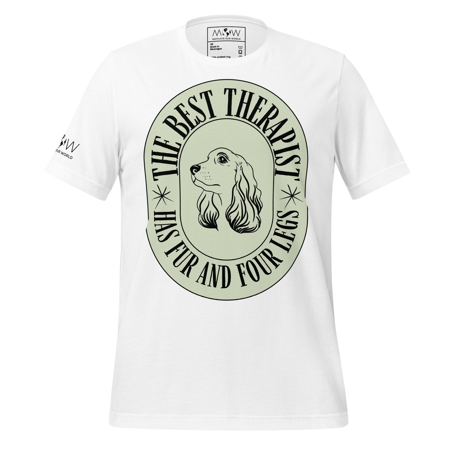 The Best Therapist Has Fur and Four Legs White Motivational Men's T-Shirt
