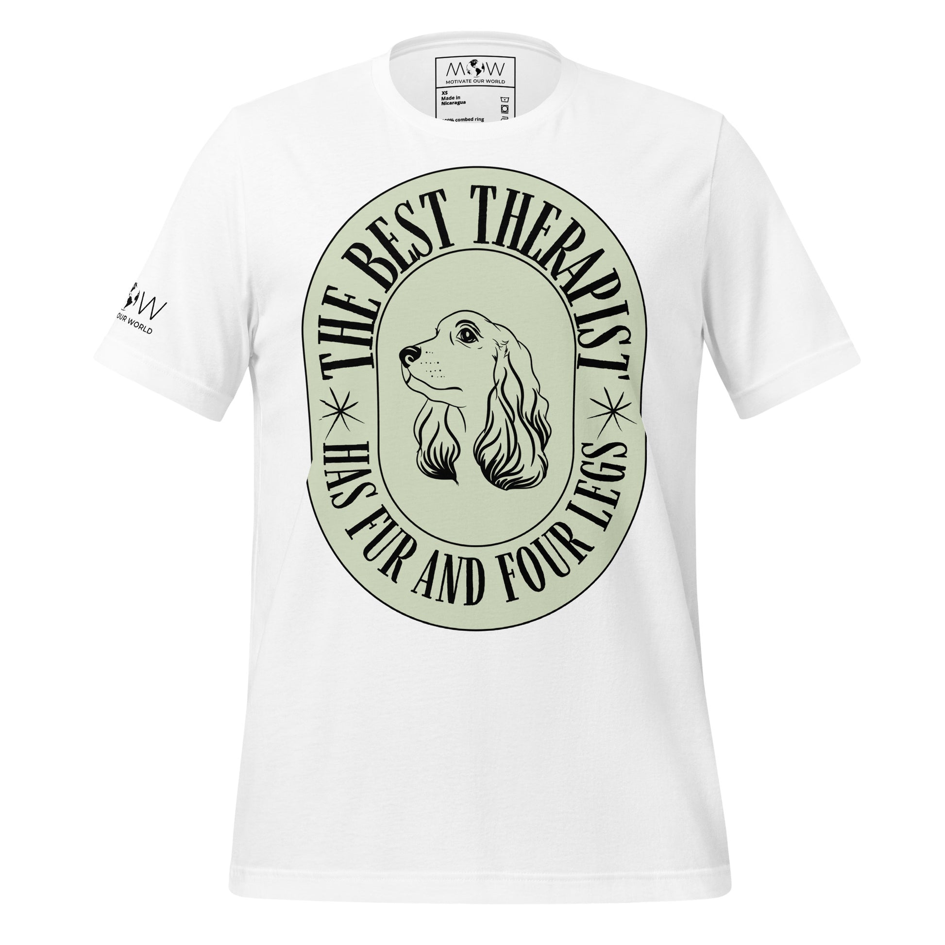 The Best Therapist Has Fur and Four Legs White Motivational Men's T-Shirt