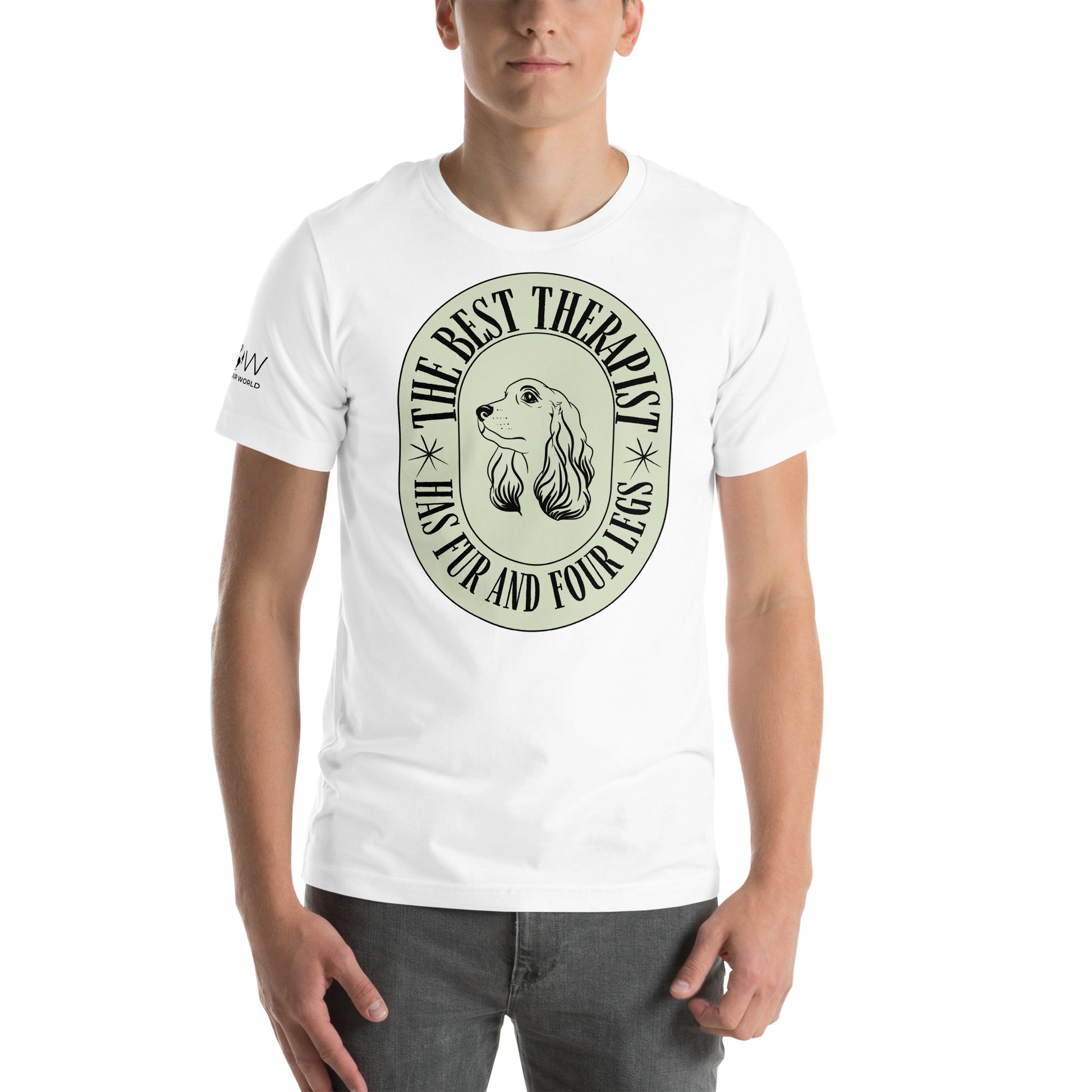 The Best Therapist Has Fur and Four Legs White Motivational Men's T-Shirt