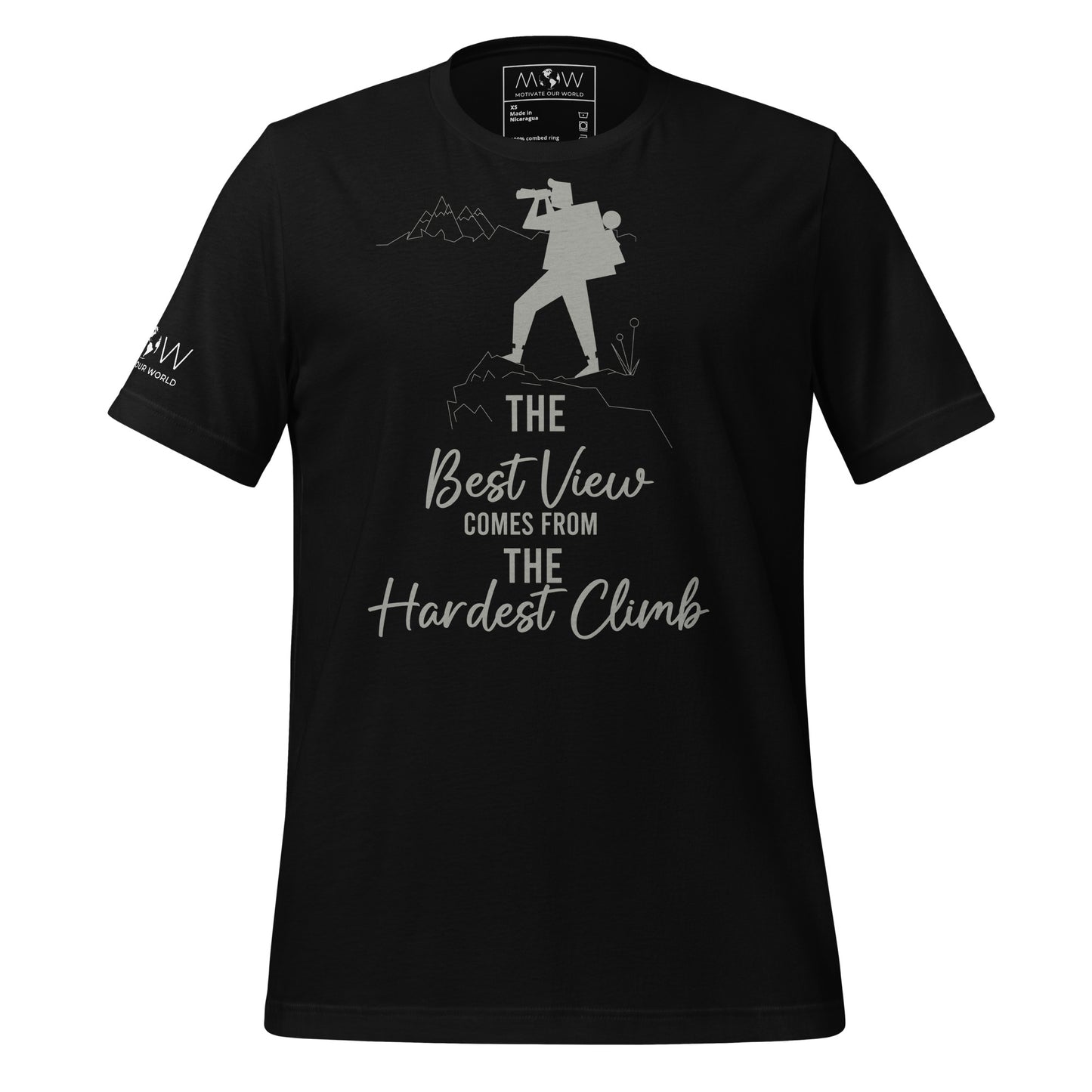 The Best View Comes From the Hardest Climb Men's Motivational Black T-Shirt