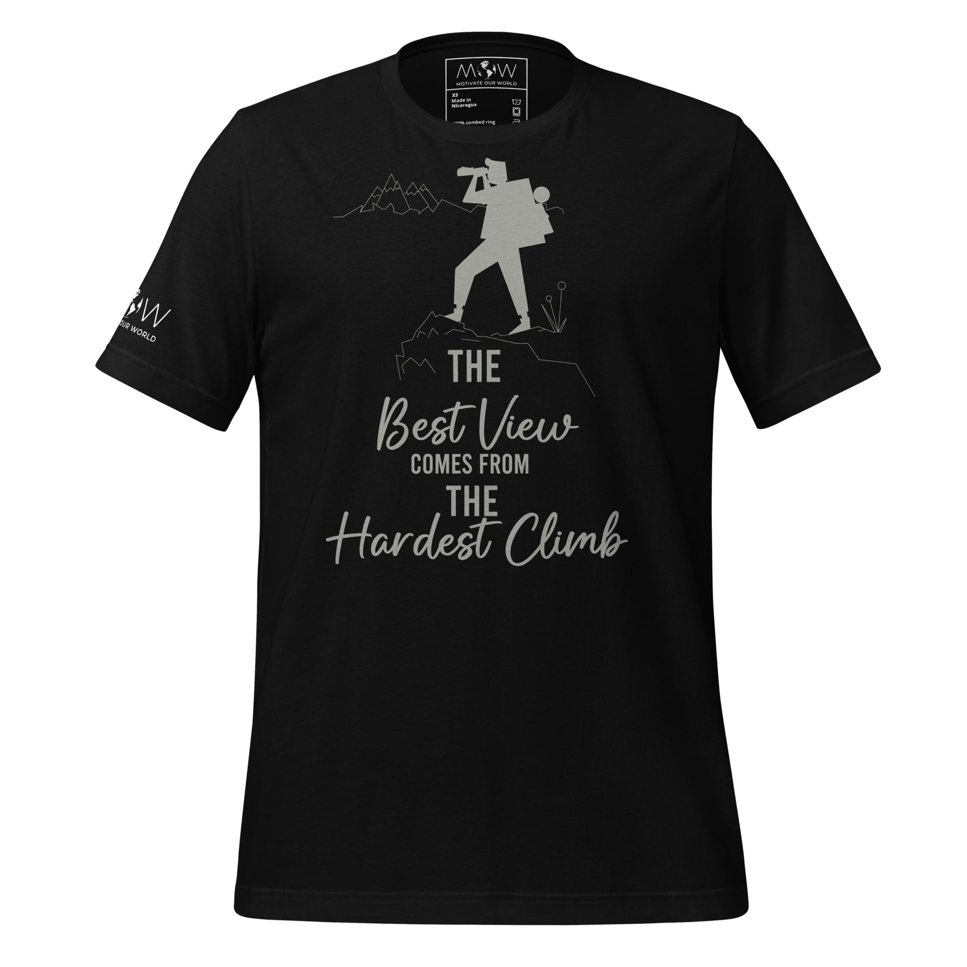 The Best View Comes From the Hardest Climb Men's Motivational Black T-Shirt
