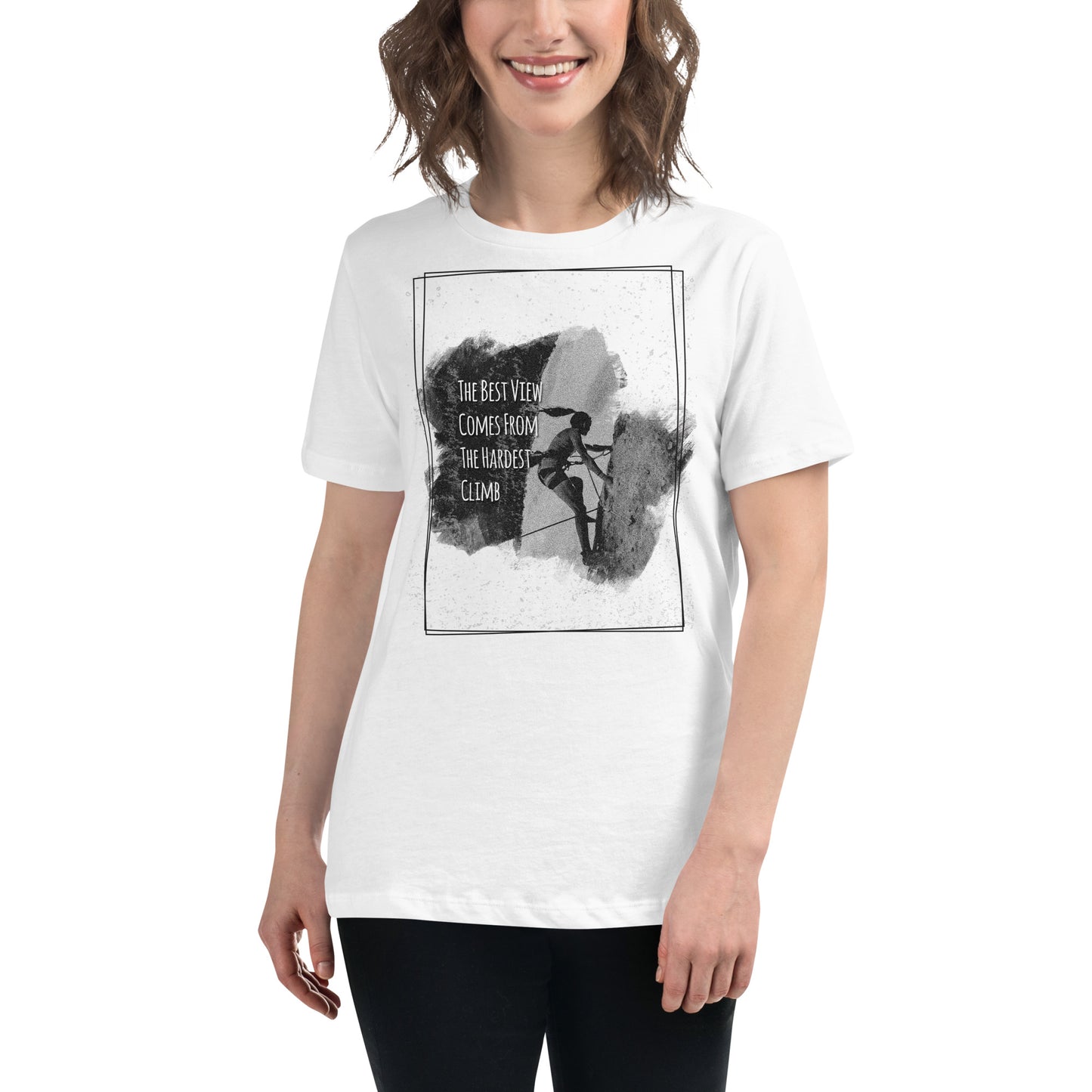 The Best View White Motivational Women’s T-Shirt Lifestyle