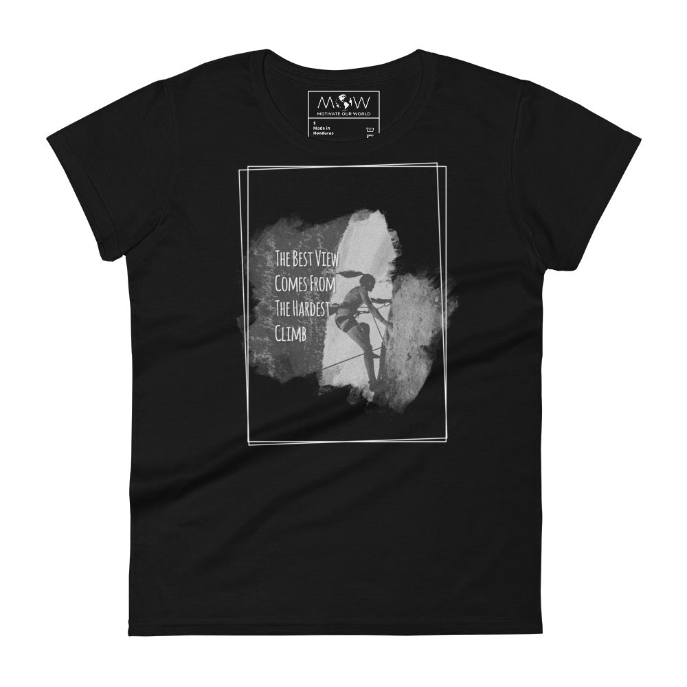 The Best View Women’s Motivational Black T-Shirt
