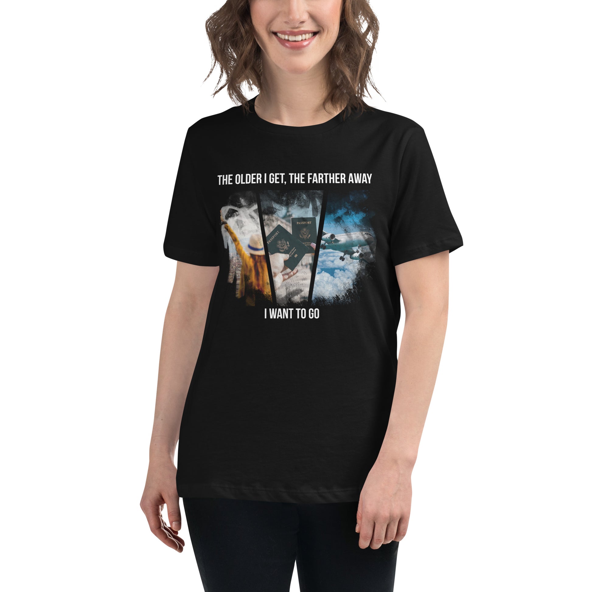 "The Farther I Want to Go" Black Motivational Women’s T-Shirt Lifestyle