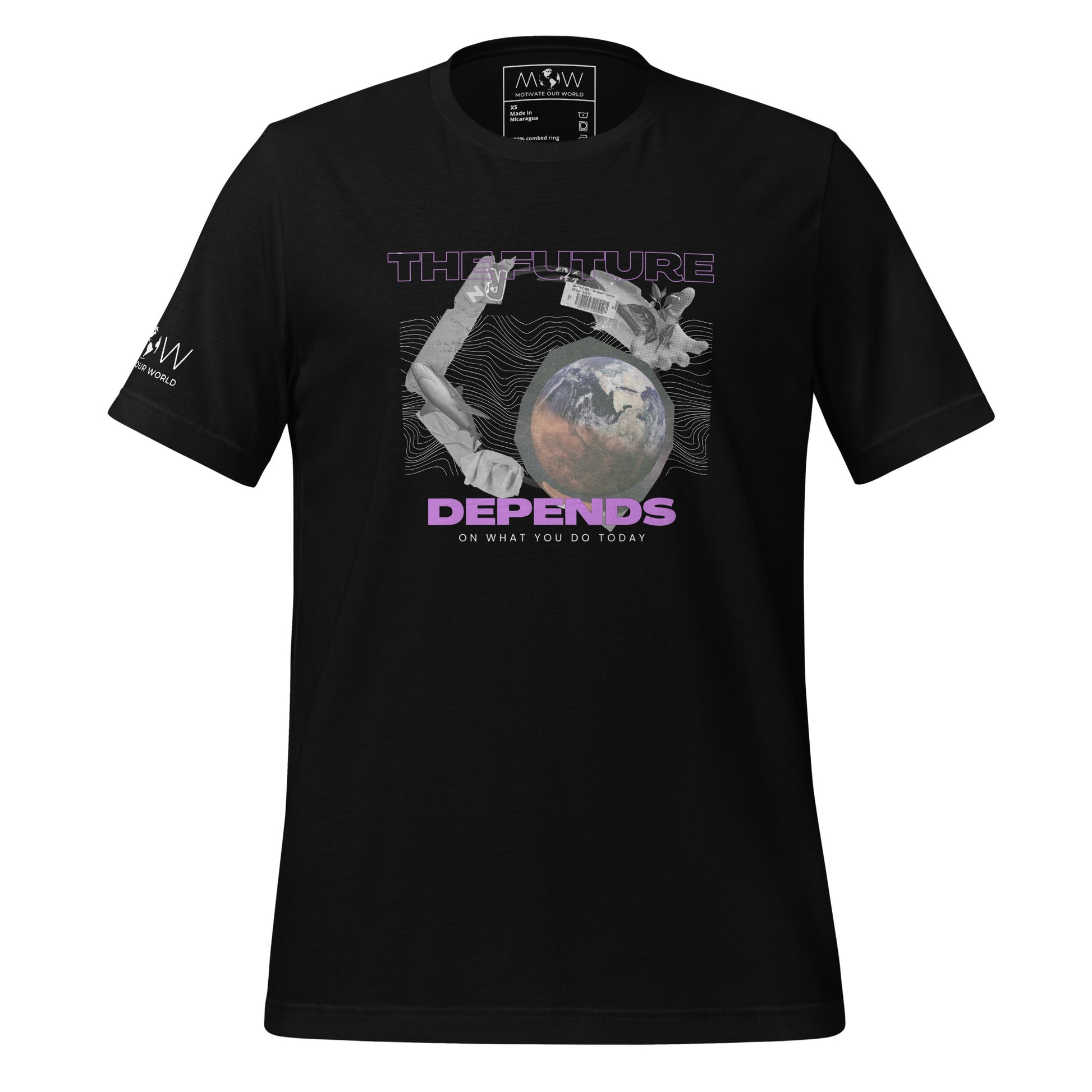 The Future Depends on What You Do Today Men's Motivational Black T-Shirt