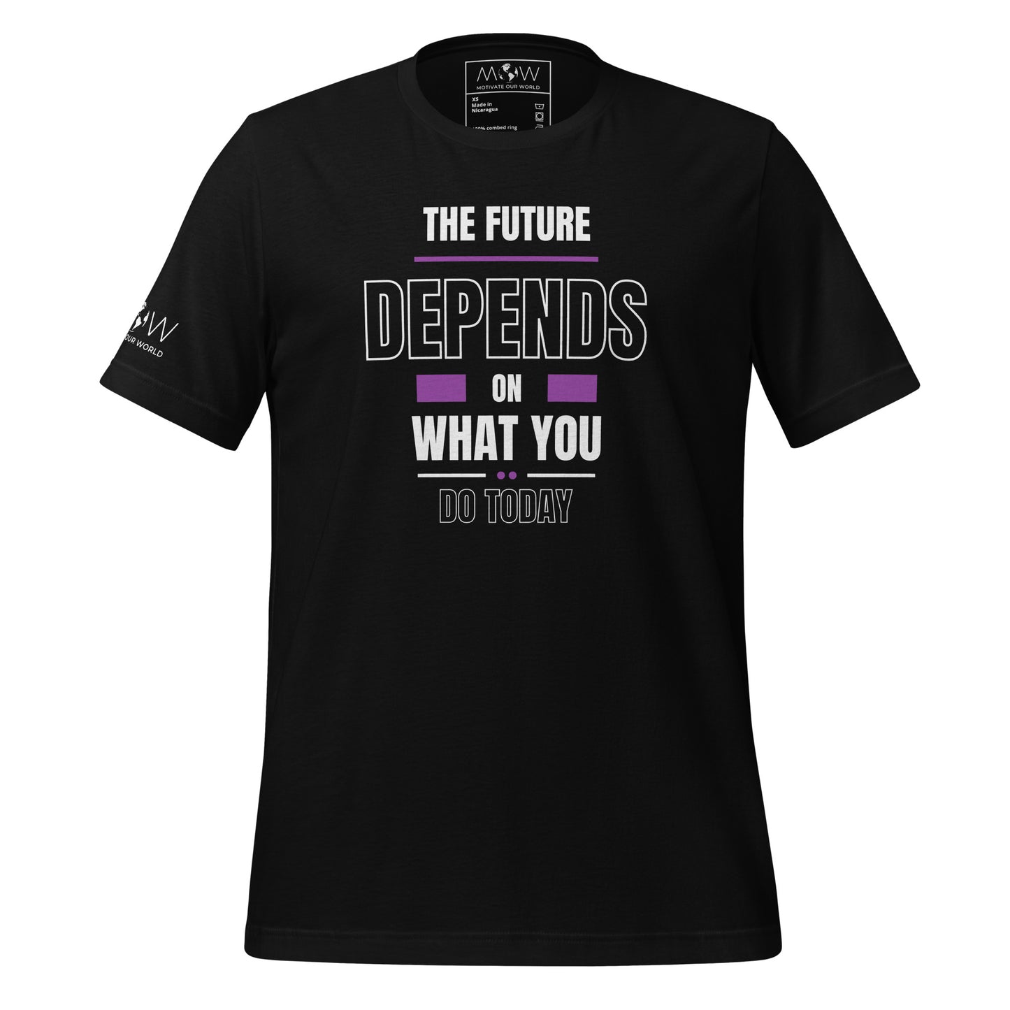 The Future Depends on What You Do Today Men's Motivational Black T-Shirt