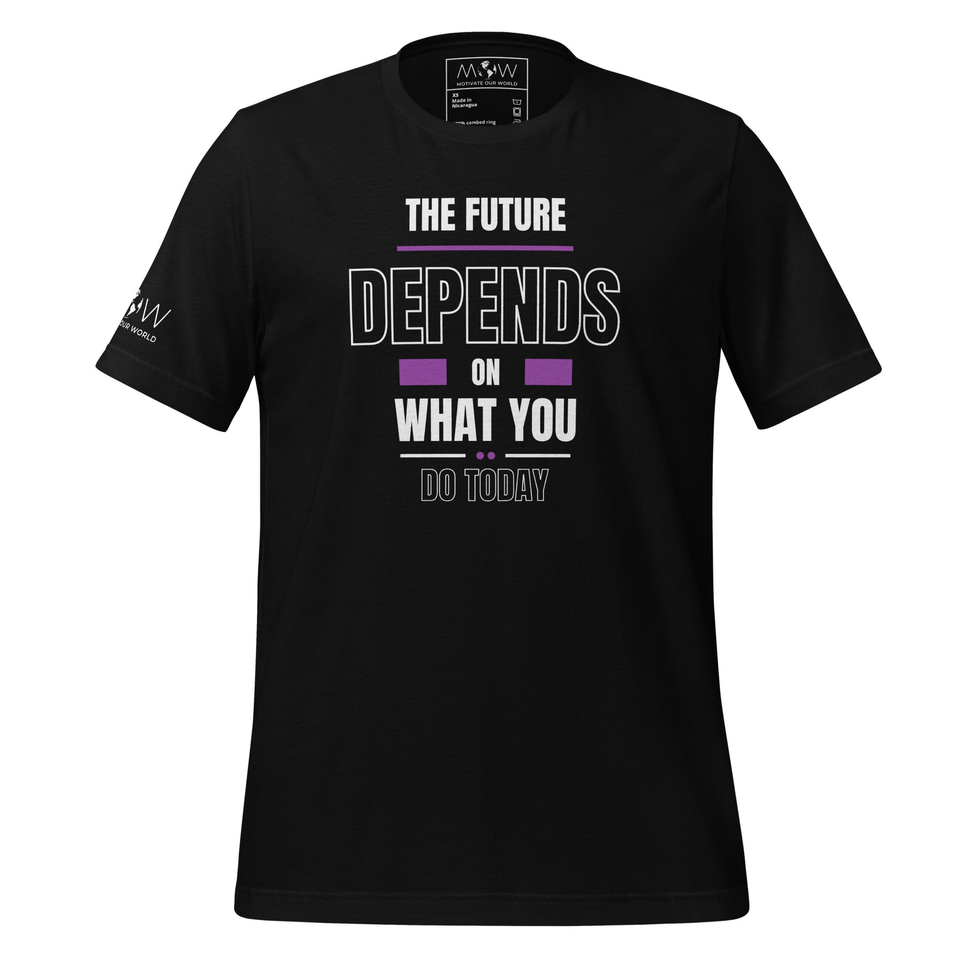The Future Depends on What You Do Today Men's Motivational Black T-Shirt