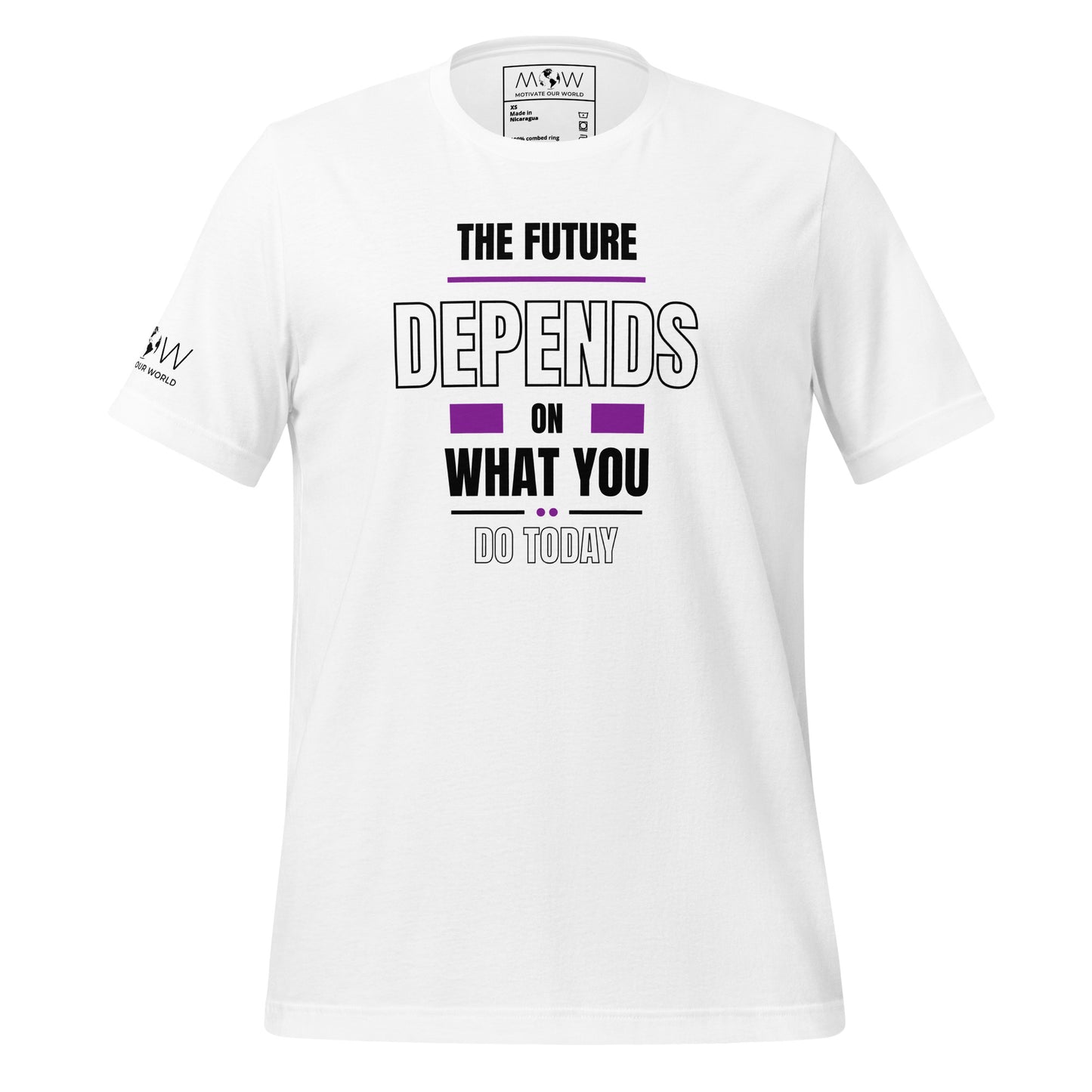 The Future Depends on What You Do Today Men's Motivational White T-Shirt