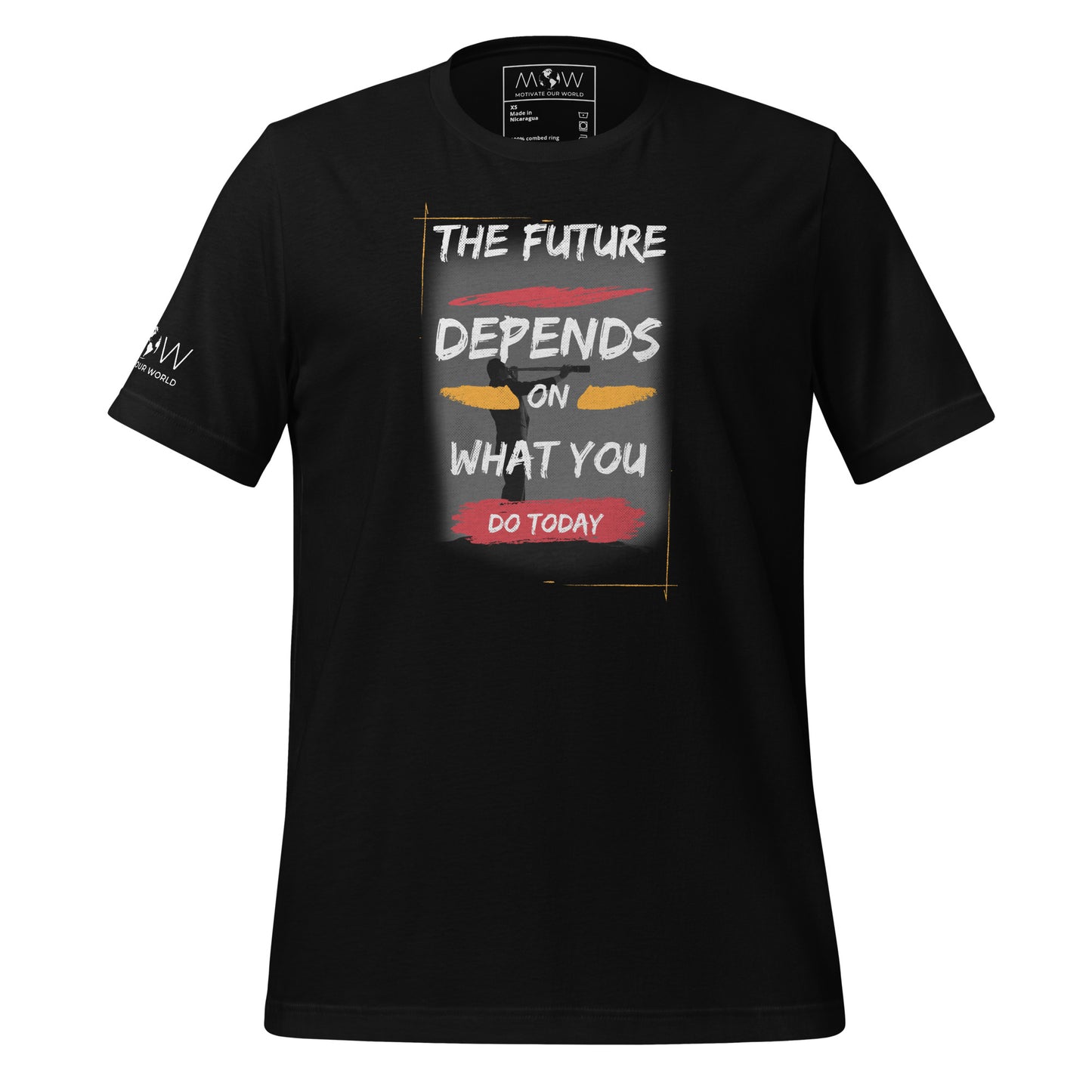 The Future Depends on What You Do Today Men's Motivational Black T-Shirt