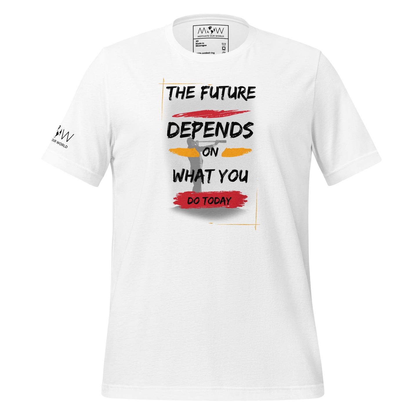 The Future Depends on What You Do Today Men's Motivational White T-Shirt