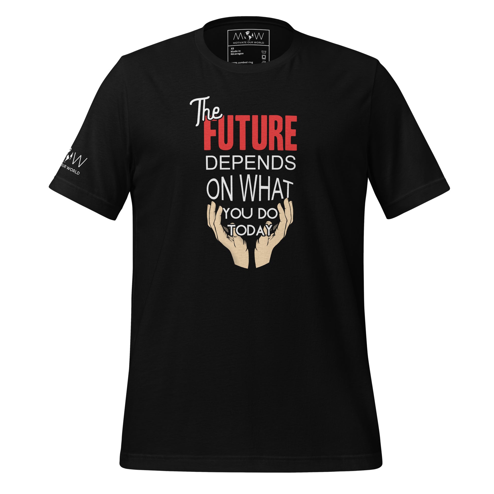 The Future is in Your Hands Men's Motivational Black T-Shirt