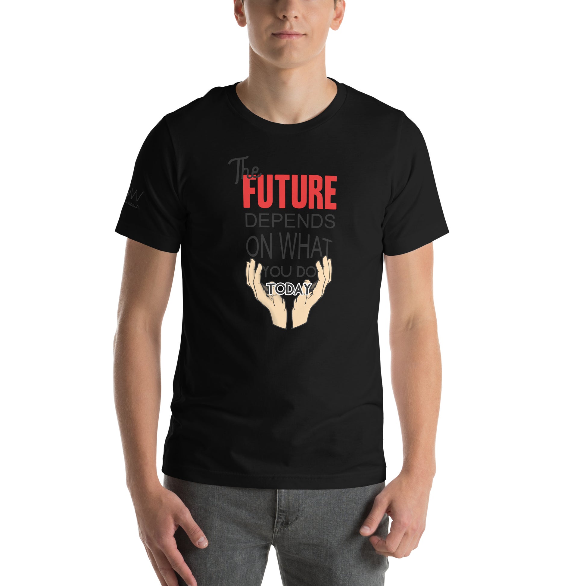 The Future is in Your Hands Men's Motivational Black T-Shirt